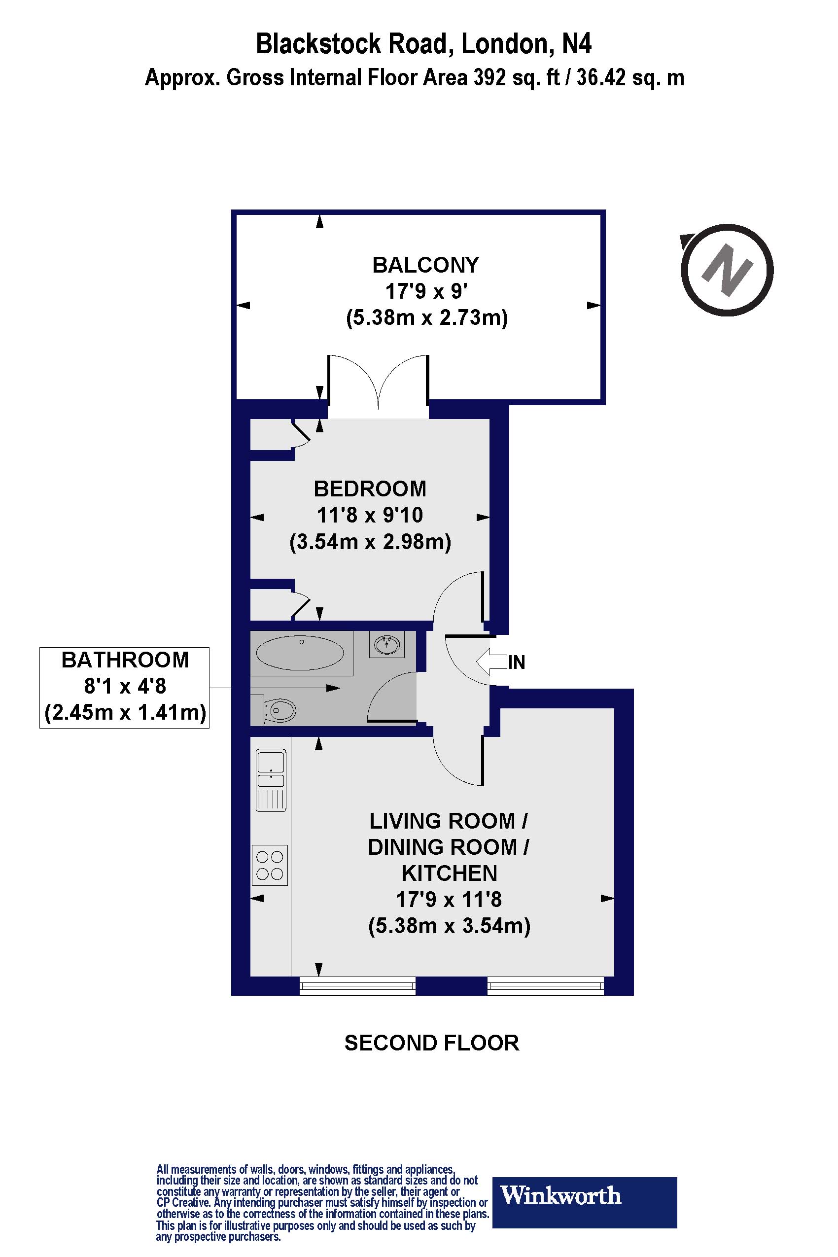 3, 49, Blackstock Road, London floorplan