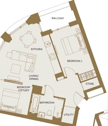 2 Bedrooms Flat to rent in Haines House, Charles Clowes Walk, Nine Elms SW11