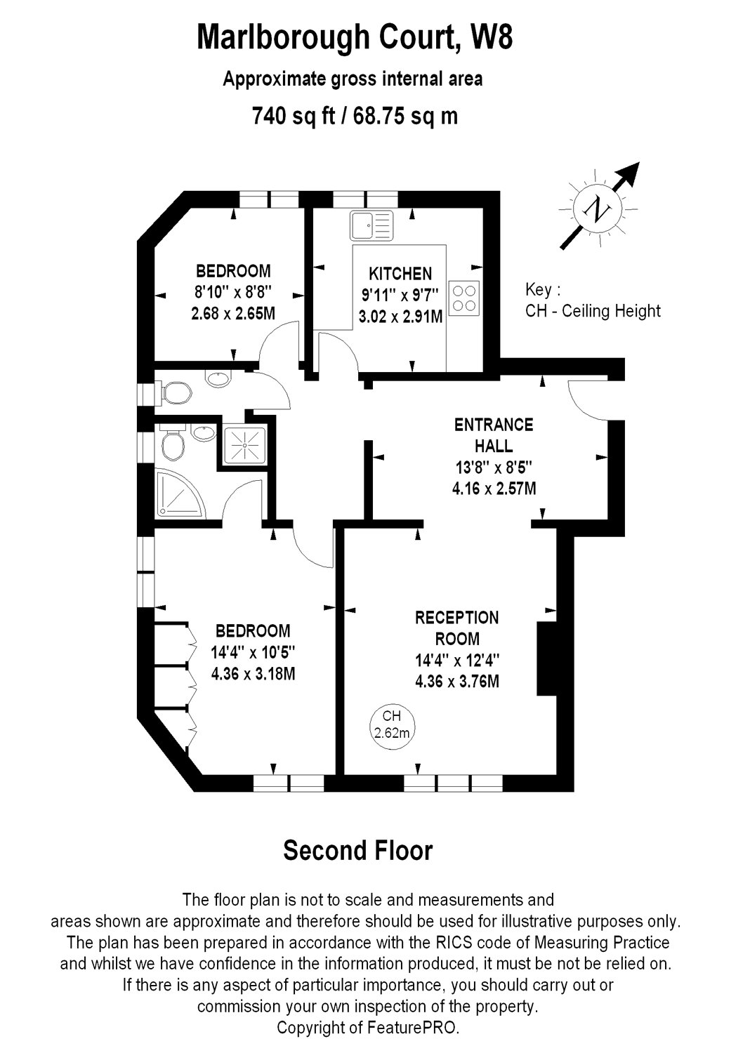 2 Bedrooms Flat to rent in Marlborough Court, Pembroke Road, London W8