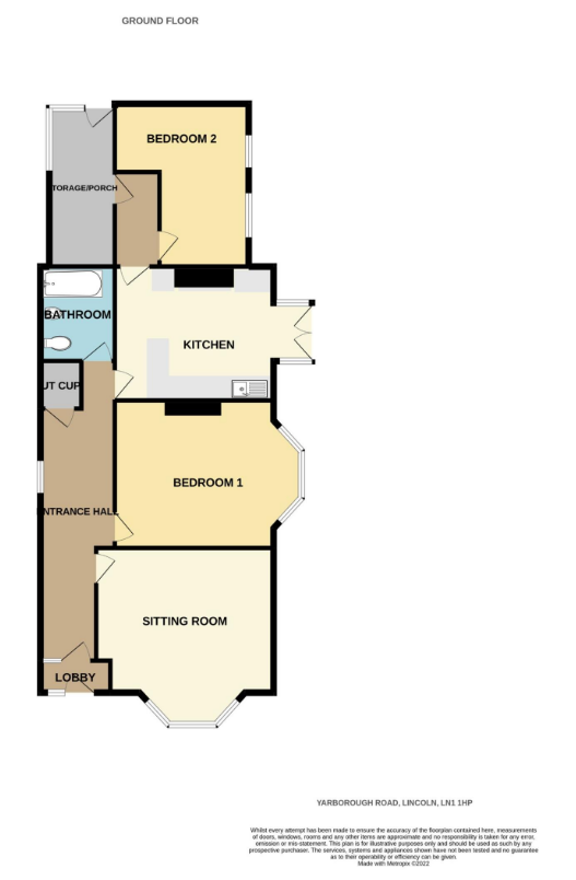 Ground floor flat,, 141 Yarborough Road, Lincoln floorplan