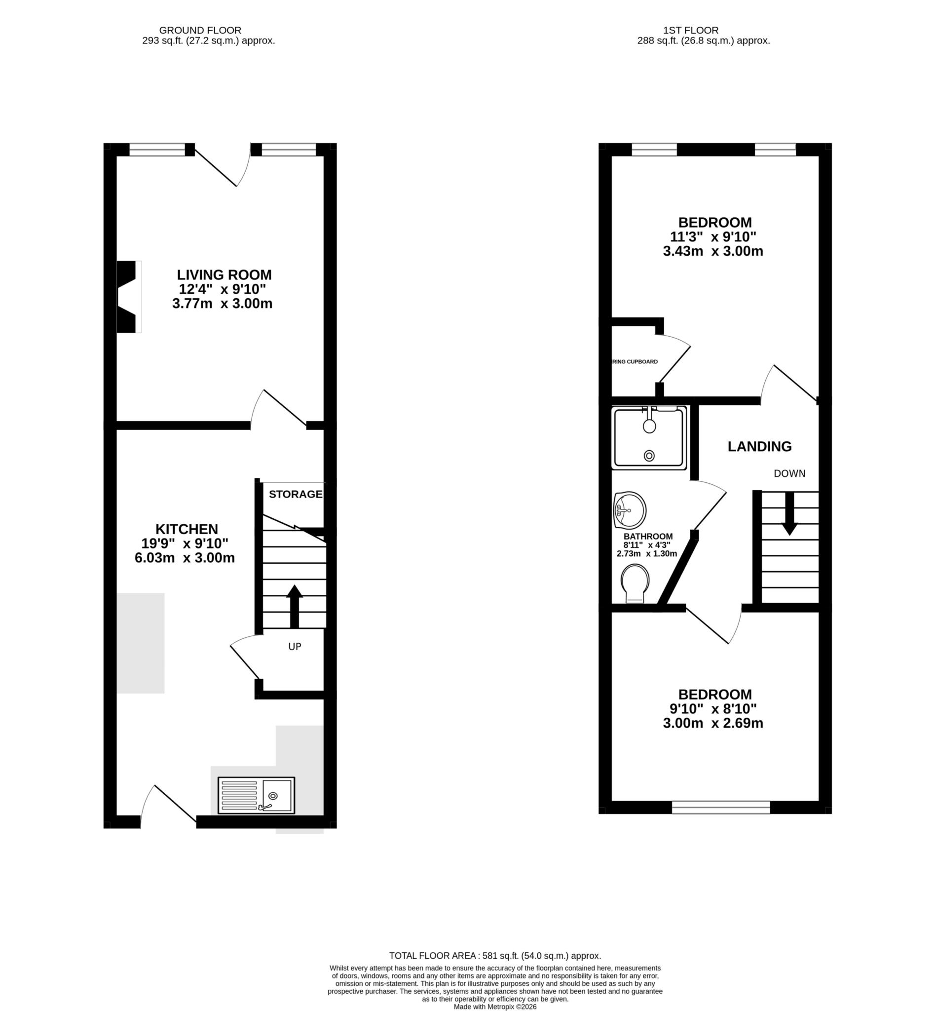 2, Railway Cottages, Norwich floorplan