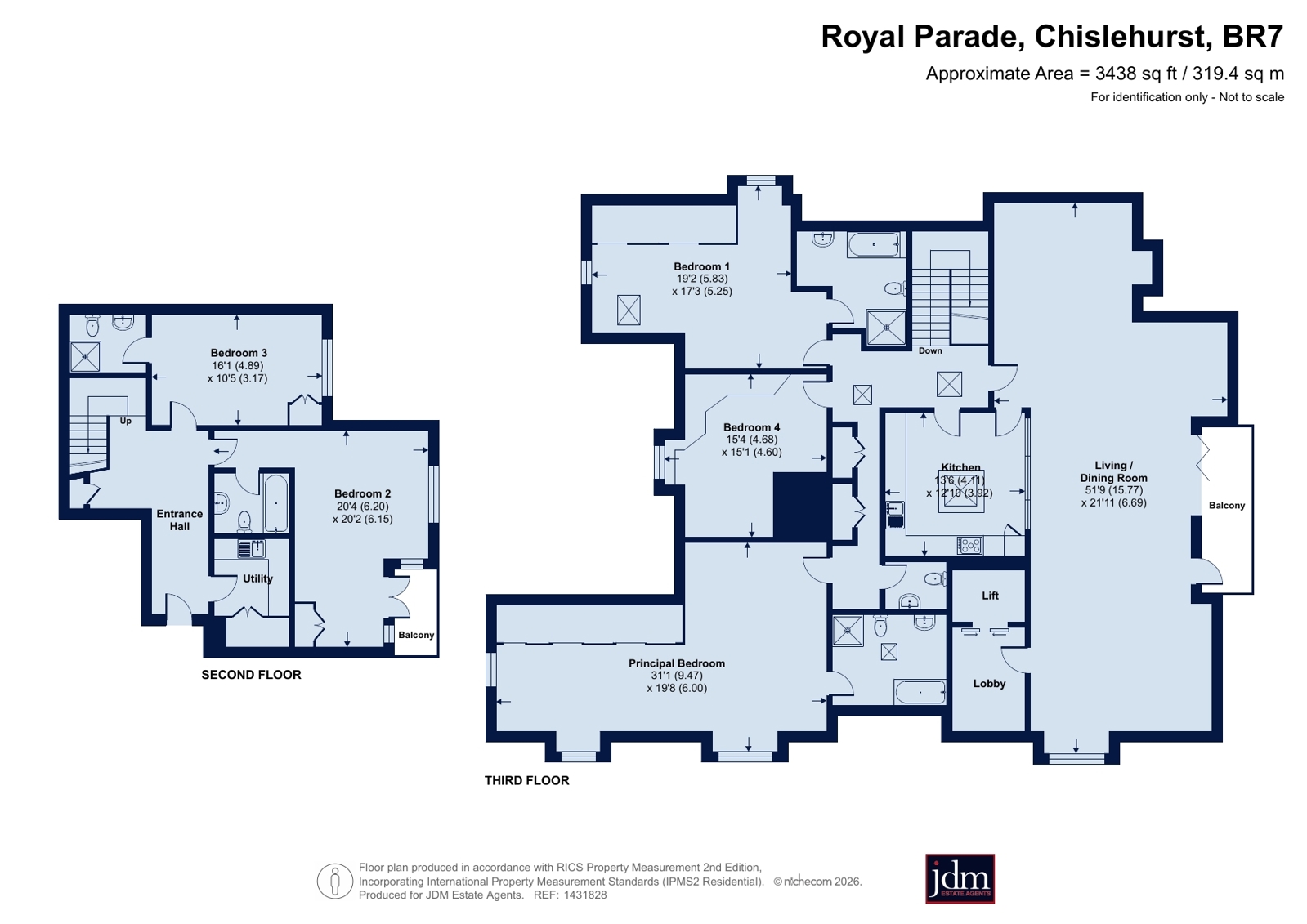 The Penthouse, 7, Sovereign House, Chislehurst floorplan