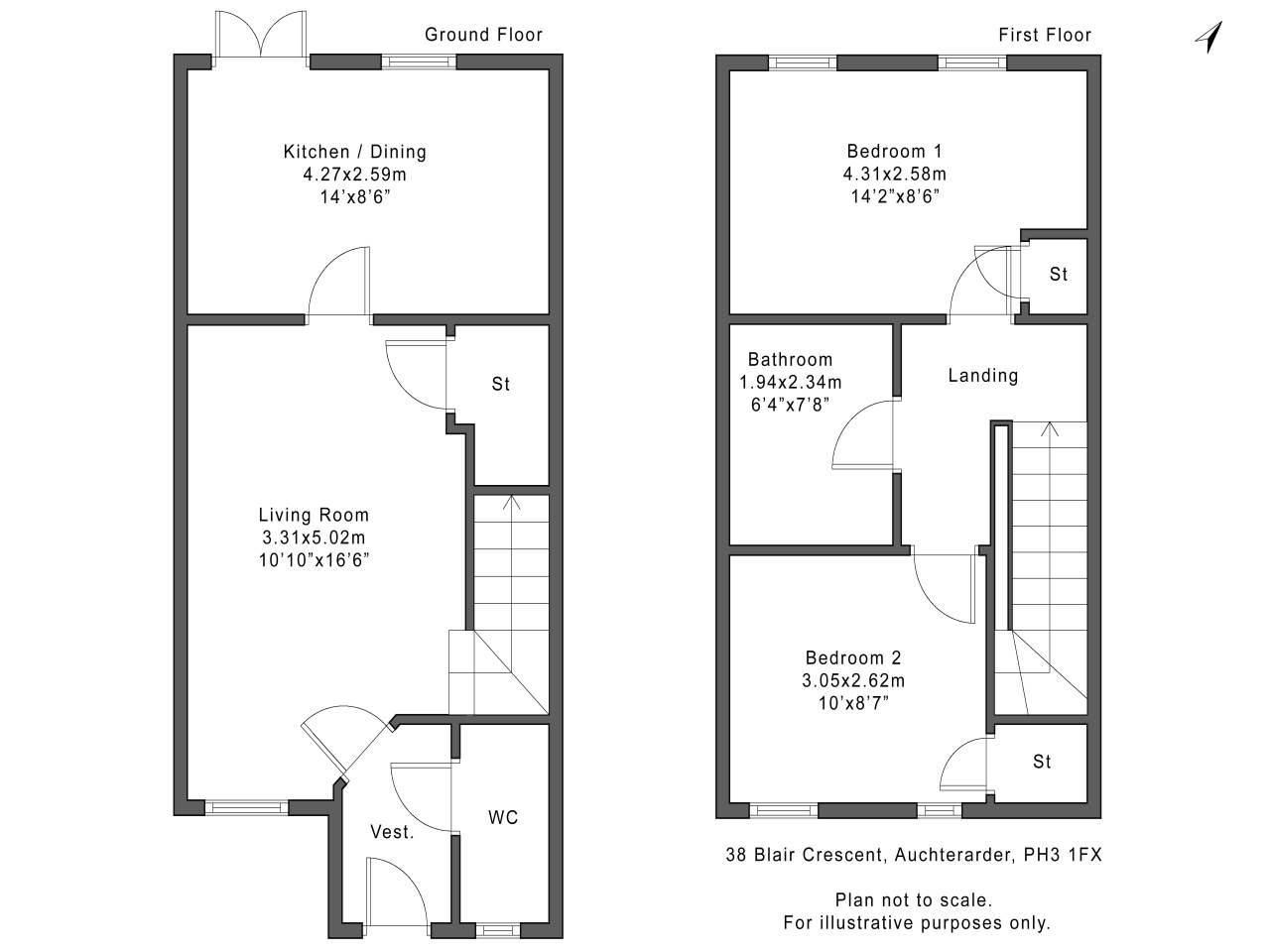 2 Bedrooms End terrace house for sale in Blair Crescent, Auchterarder PH3