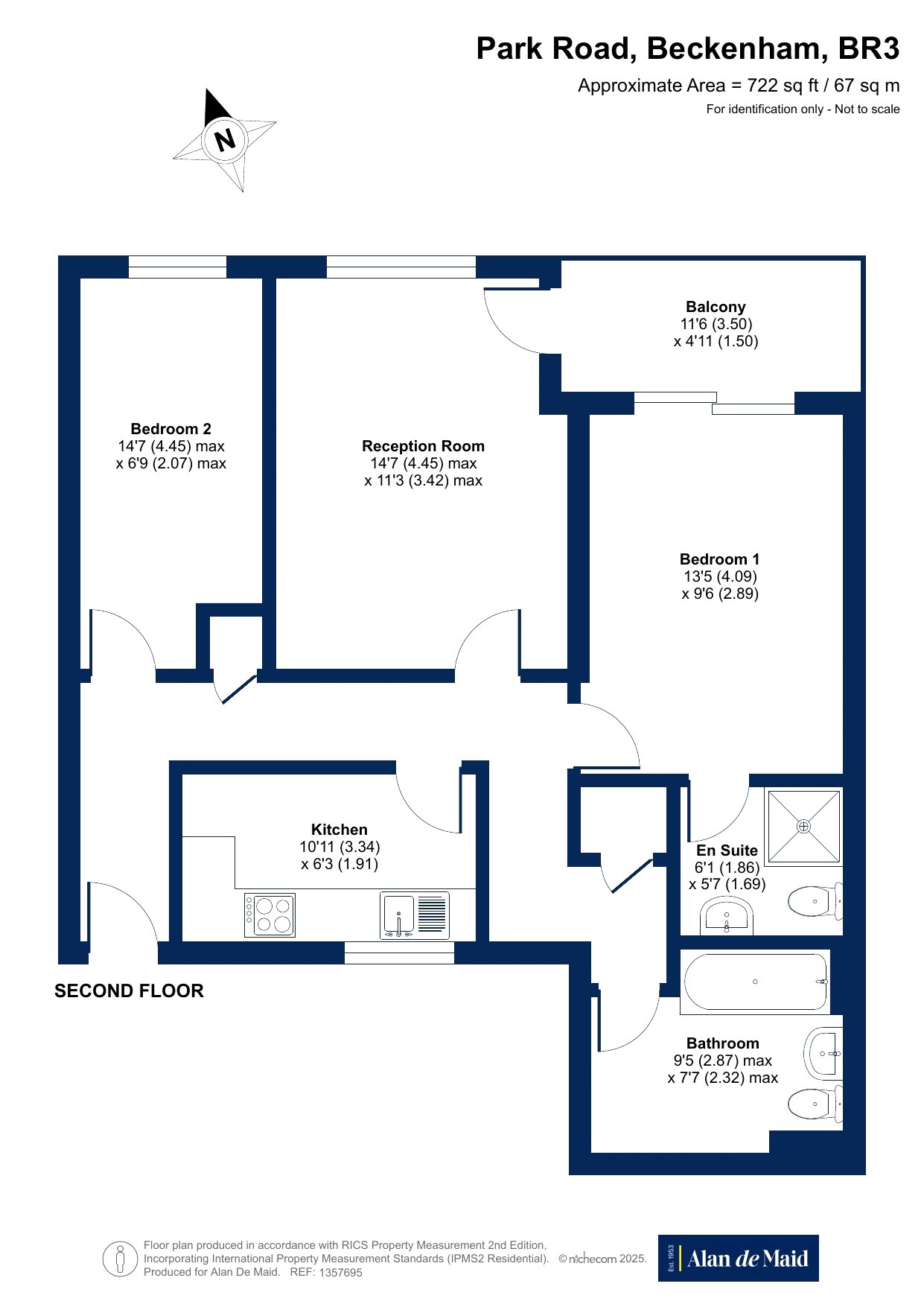 Flat 11, Harvest Court, 61, Park Road, Beckenham floorplan