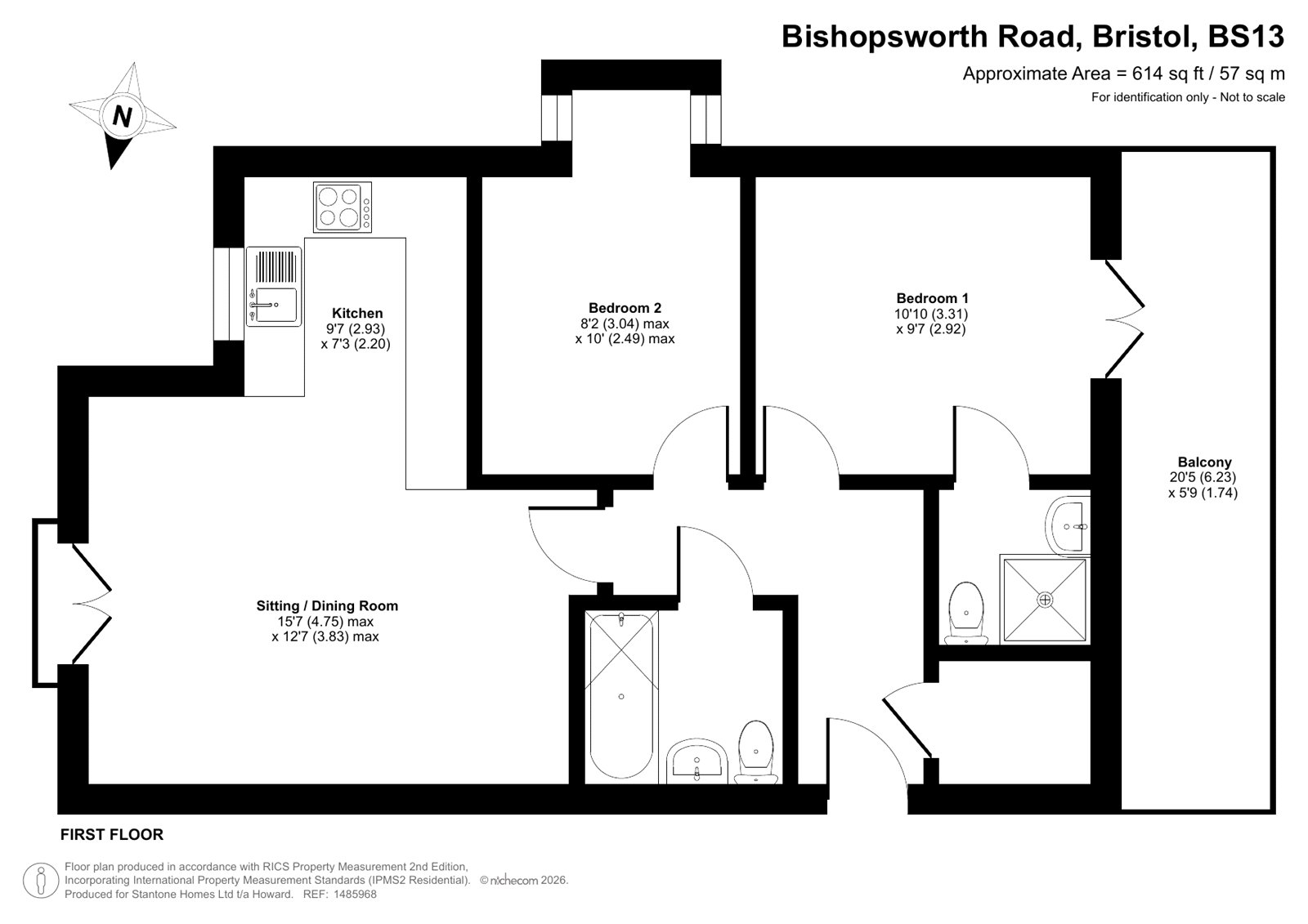 13, Valley Heights, 265 Bishopsworth Road floorplan