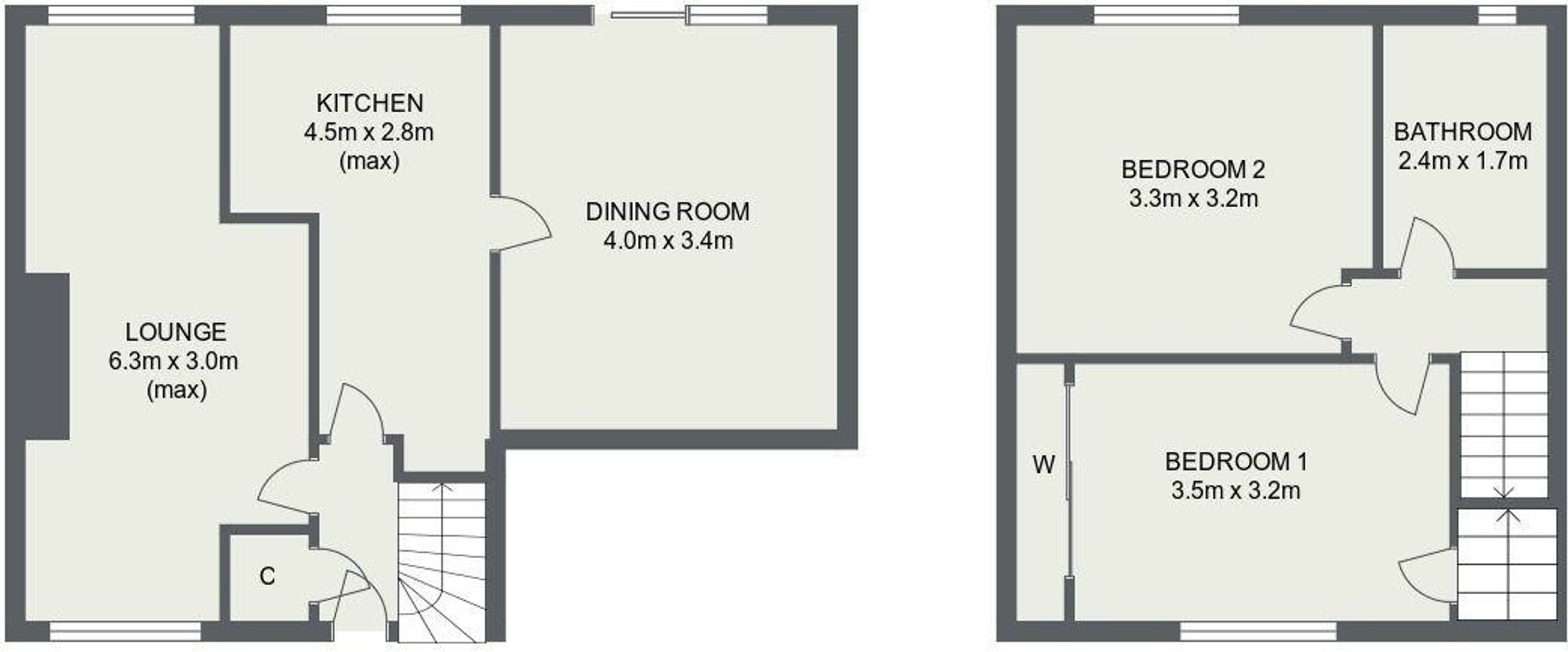 Buchan Place, Grangemouth FK3, 2 bedroom end terrace house for sale
