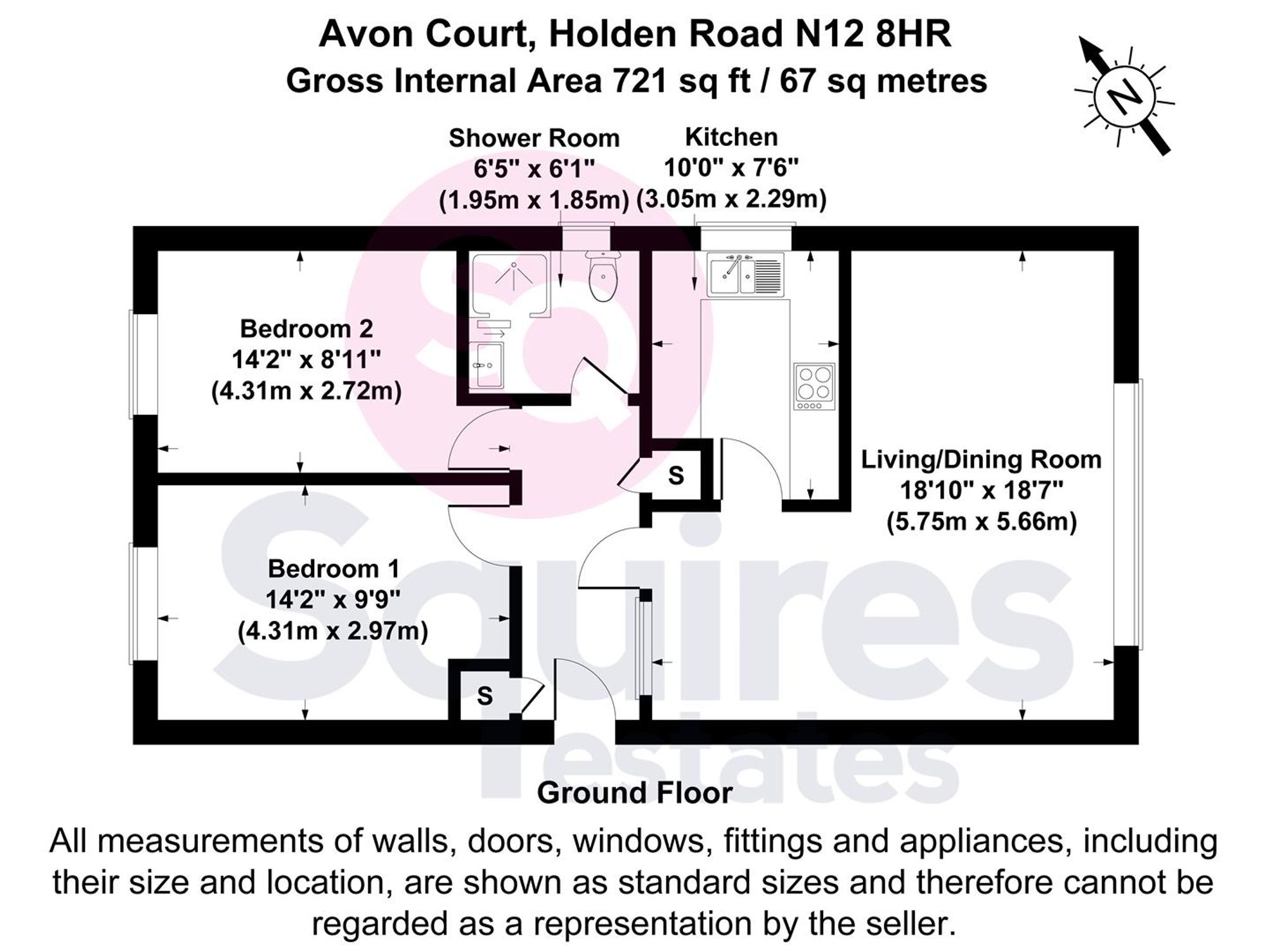 Flat 1, Avon Court Holden Road, London floorplan