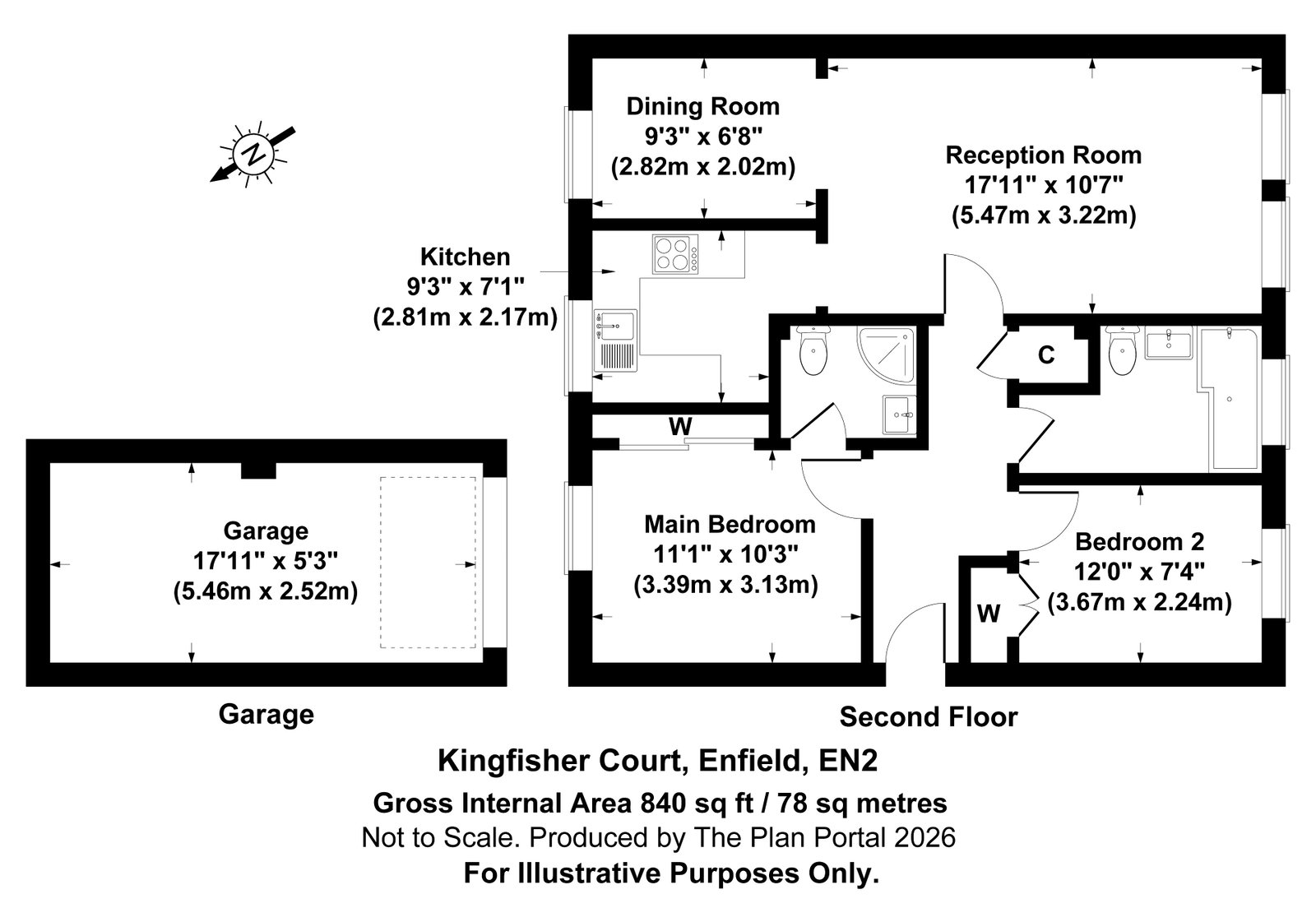 Kingfisher Court,Flat 24, Mount View, Enfield floorplan