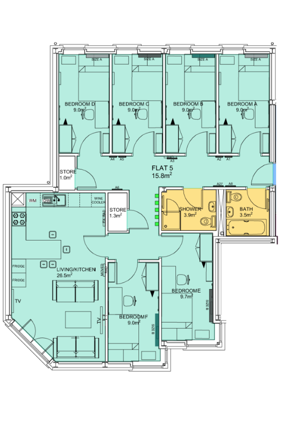 Flat 5, Anolha House, Stepney Lane, Newcastle upon Tyne floorplan