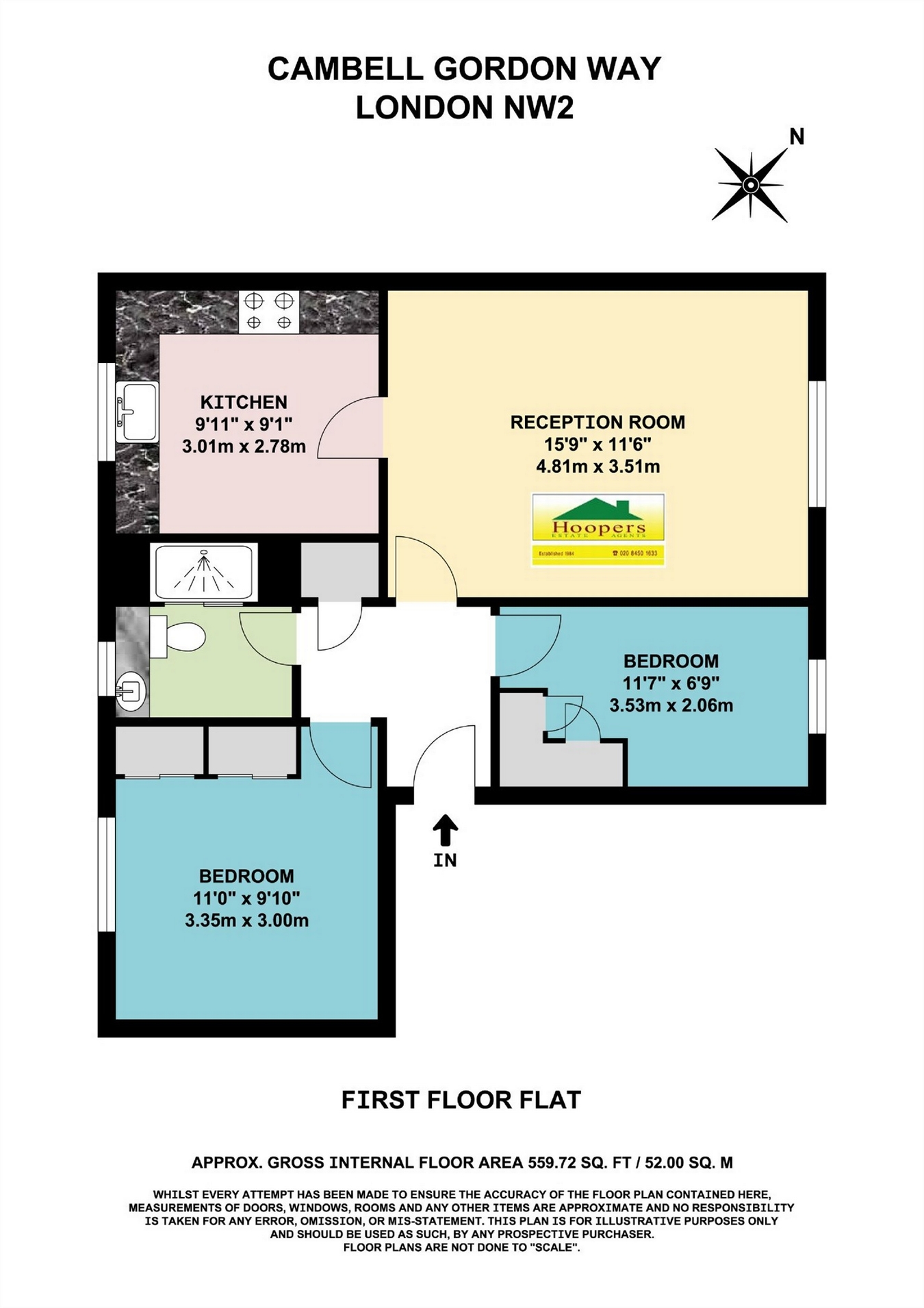 2 Bedrooms Flat to rent in Campbell Gordon Way, London NW2