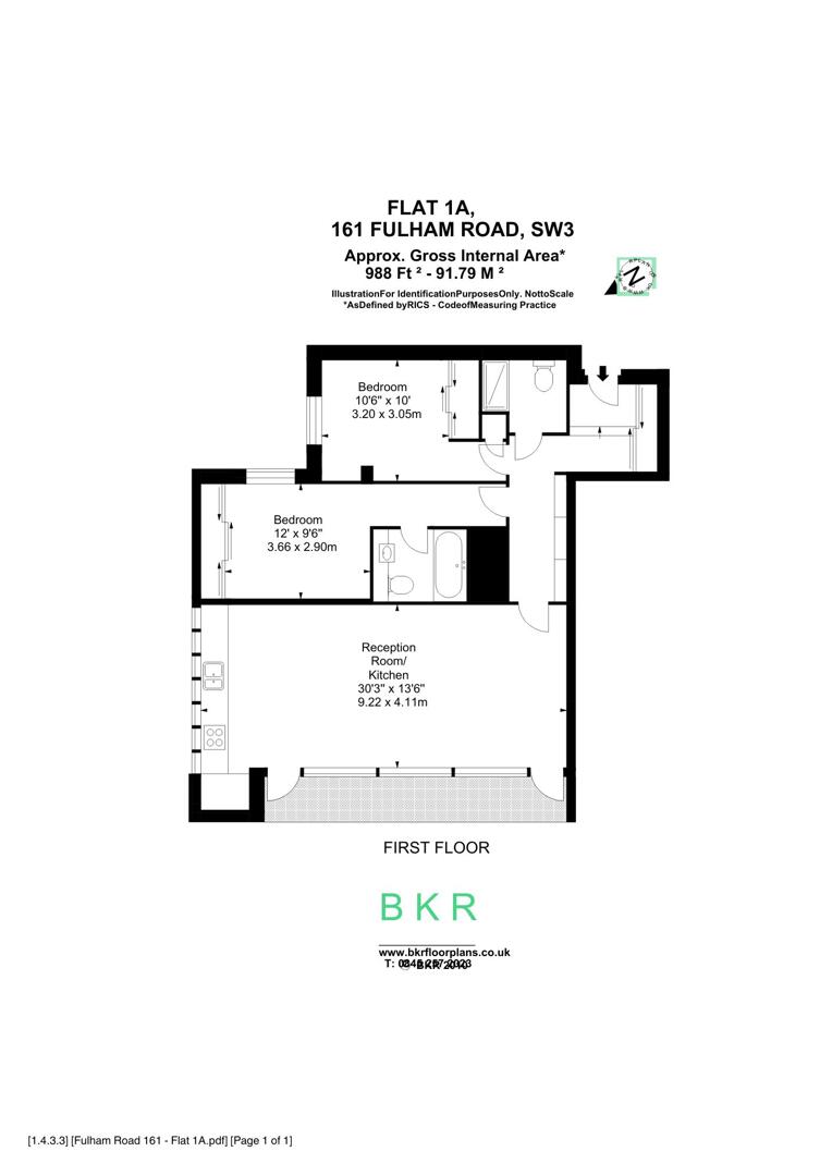 161 Fulham Road, London floorplan