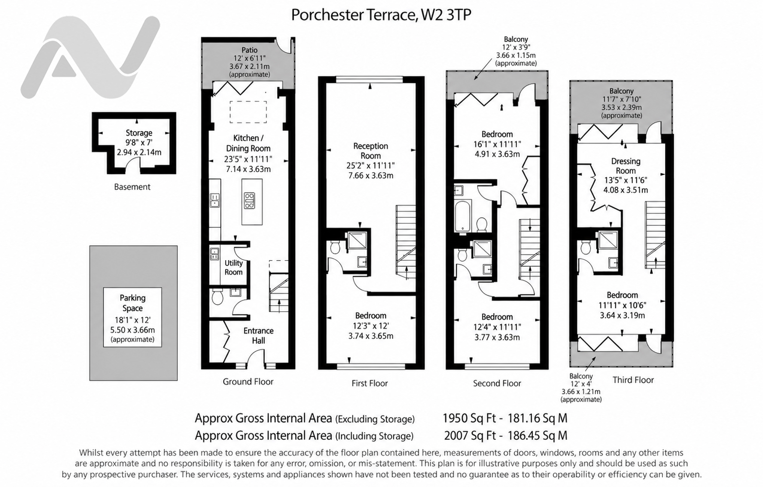 62, Porchester Terrace, London floorplan