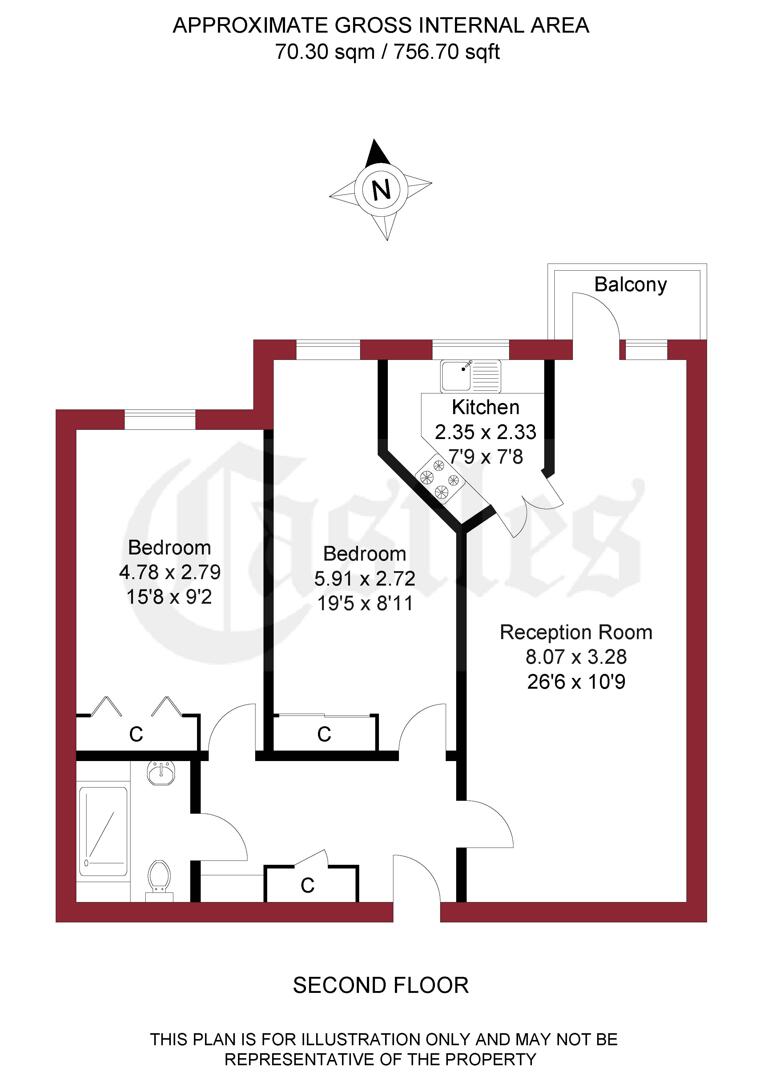 37, 591, Lewington Court, Hertford Road, Enfield floorplan