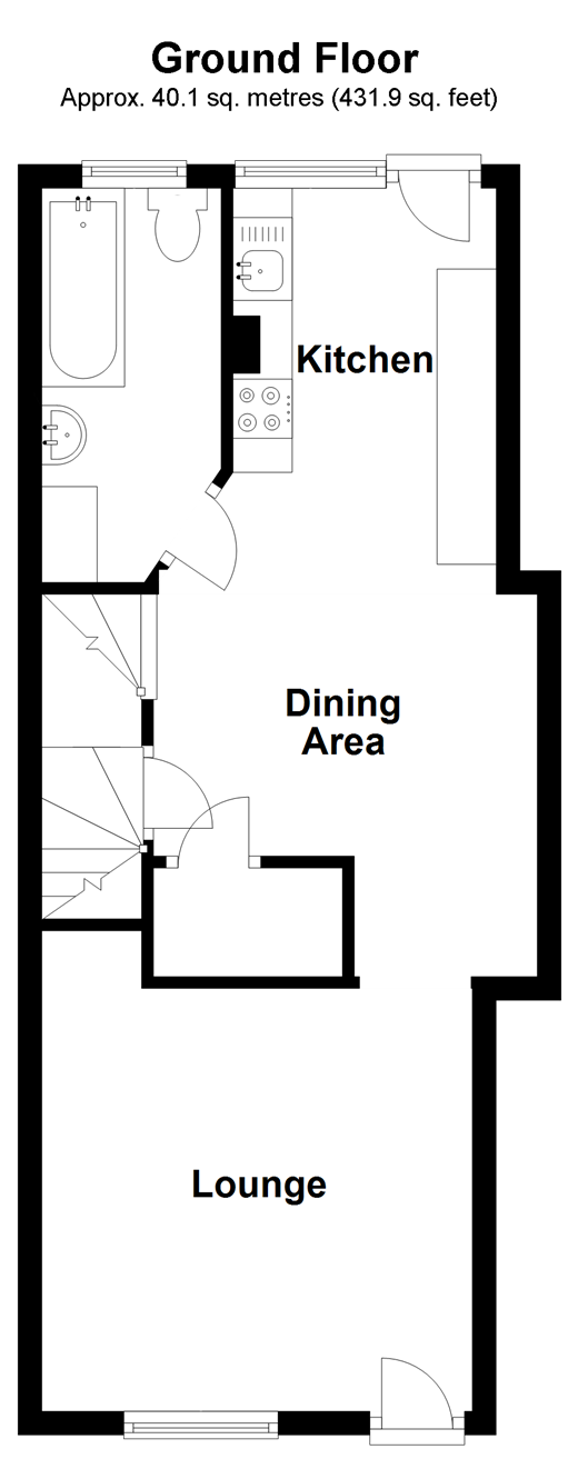 Brompton Lane, Strood, Rochester, Kent ME2, 2 bedroom terraced house