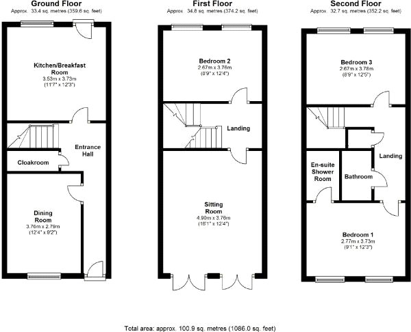 3 Bedrooms Terraced house for sale in Alderley Road, Redhouse, Swindon, Wiltshire SN25
