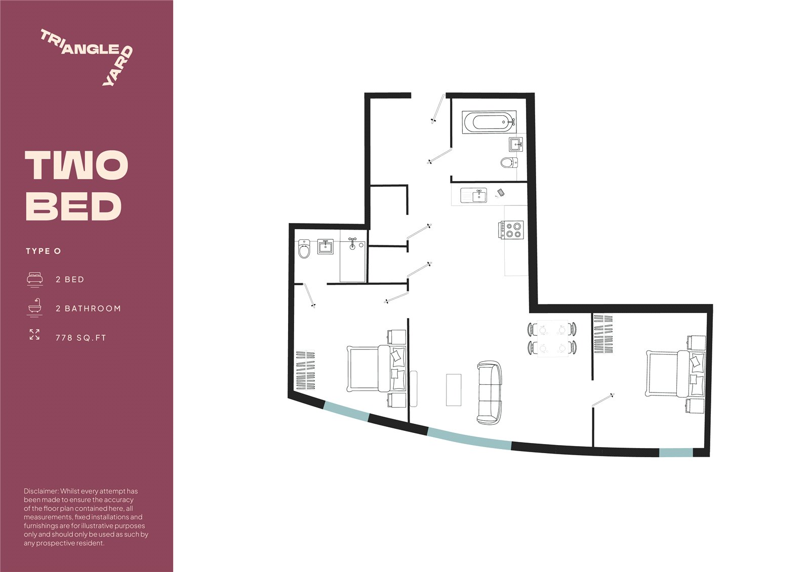 Triangle Yard (2 Bed), 14, Skinner Street, Leeds floorplan