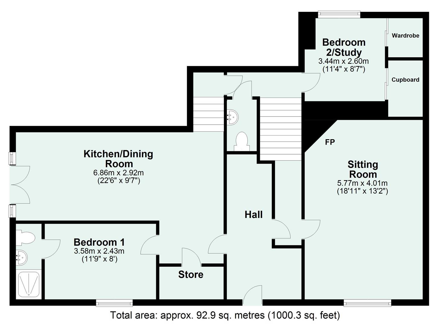 Flat 1, 22 St. Peter Street, Tiverton floorplan
