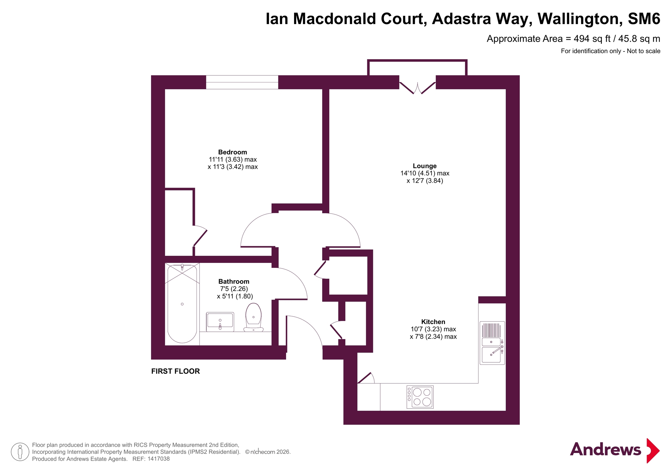 Flat 15, Ian Macdonald Court, Wallington floorplan