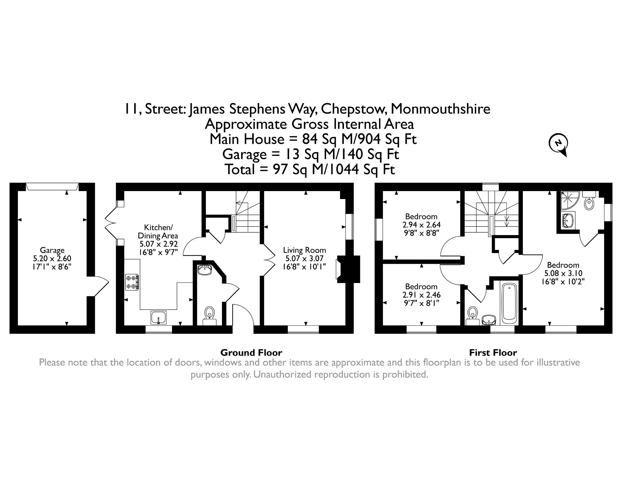 11, James Stephens Way, Chepstow floorplan