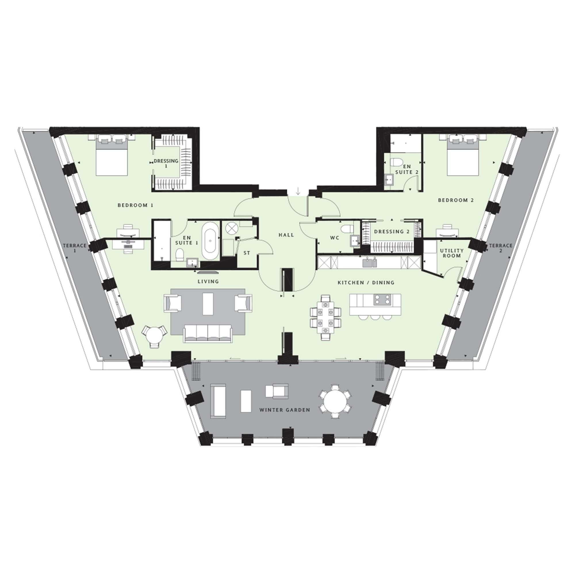2 Bedrooms Flat for sale in 