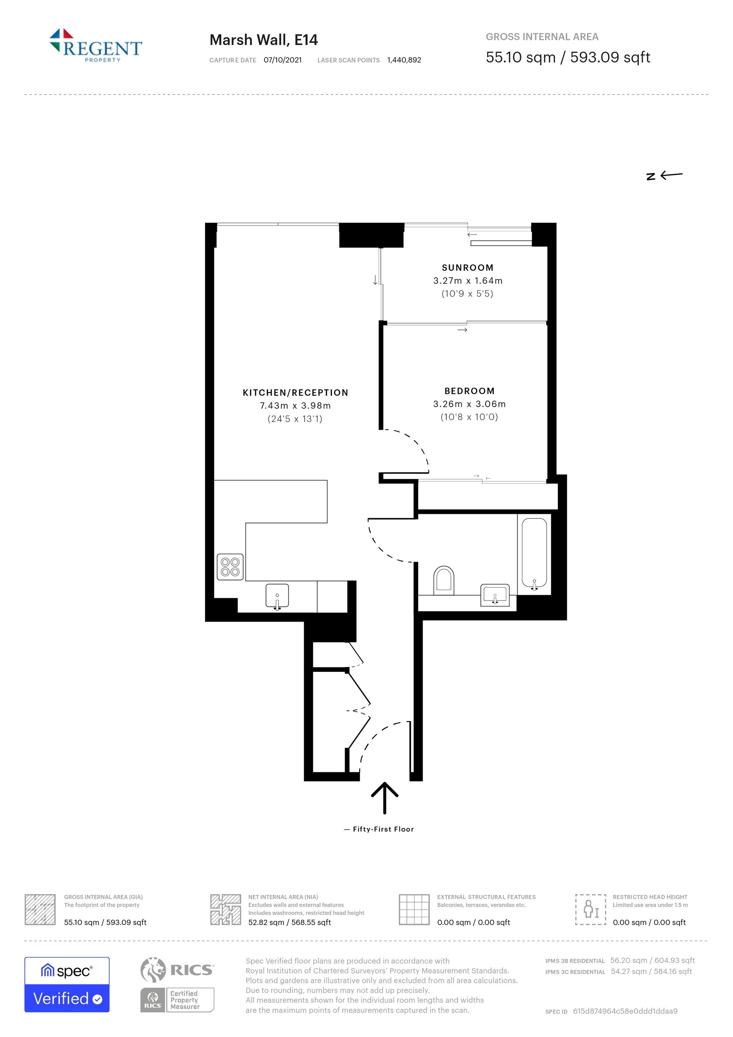 Apartment 5109, 510 10 Marsh Wall, London floorplan