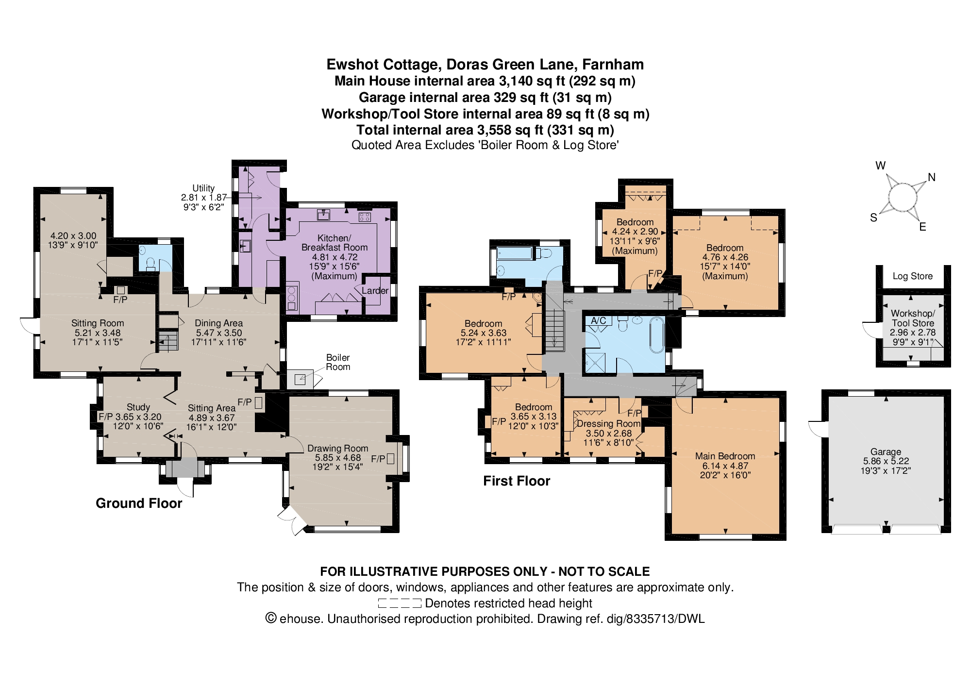 5 Bedrooms Detached house for sale in Doras Green Lane, Ewshot, Farnham, Surrey GU10