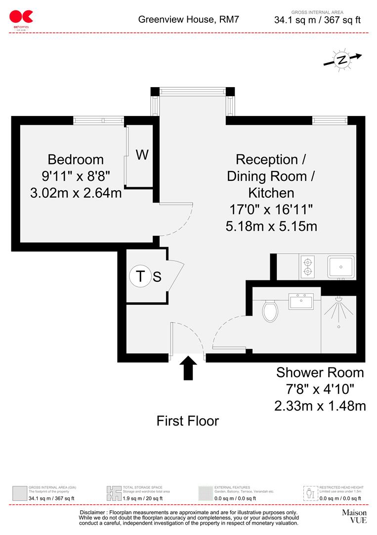 Flat 4, Greenview House, 75, London Road, Romford floorplan