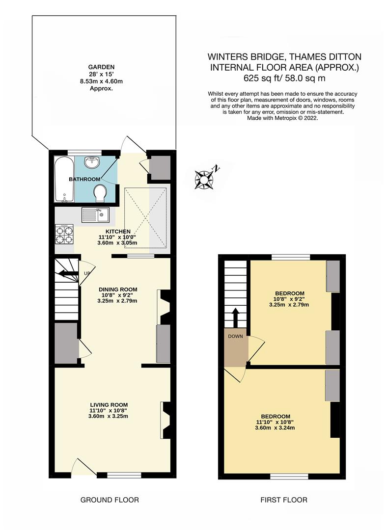 Portsmouth Road, Thames Ditton KT7, 2 bedroom end terrace house for