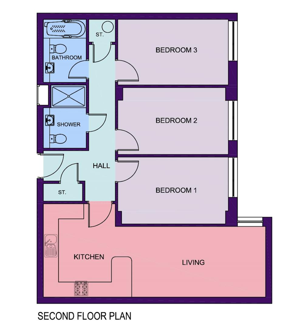 13, 1, Ecco, Harrow Street, Sheffield floorplan