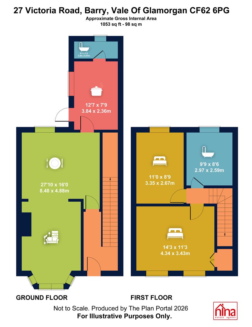 27, Victoria Road, Barry floorplan