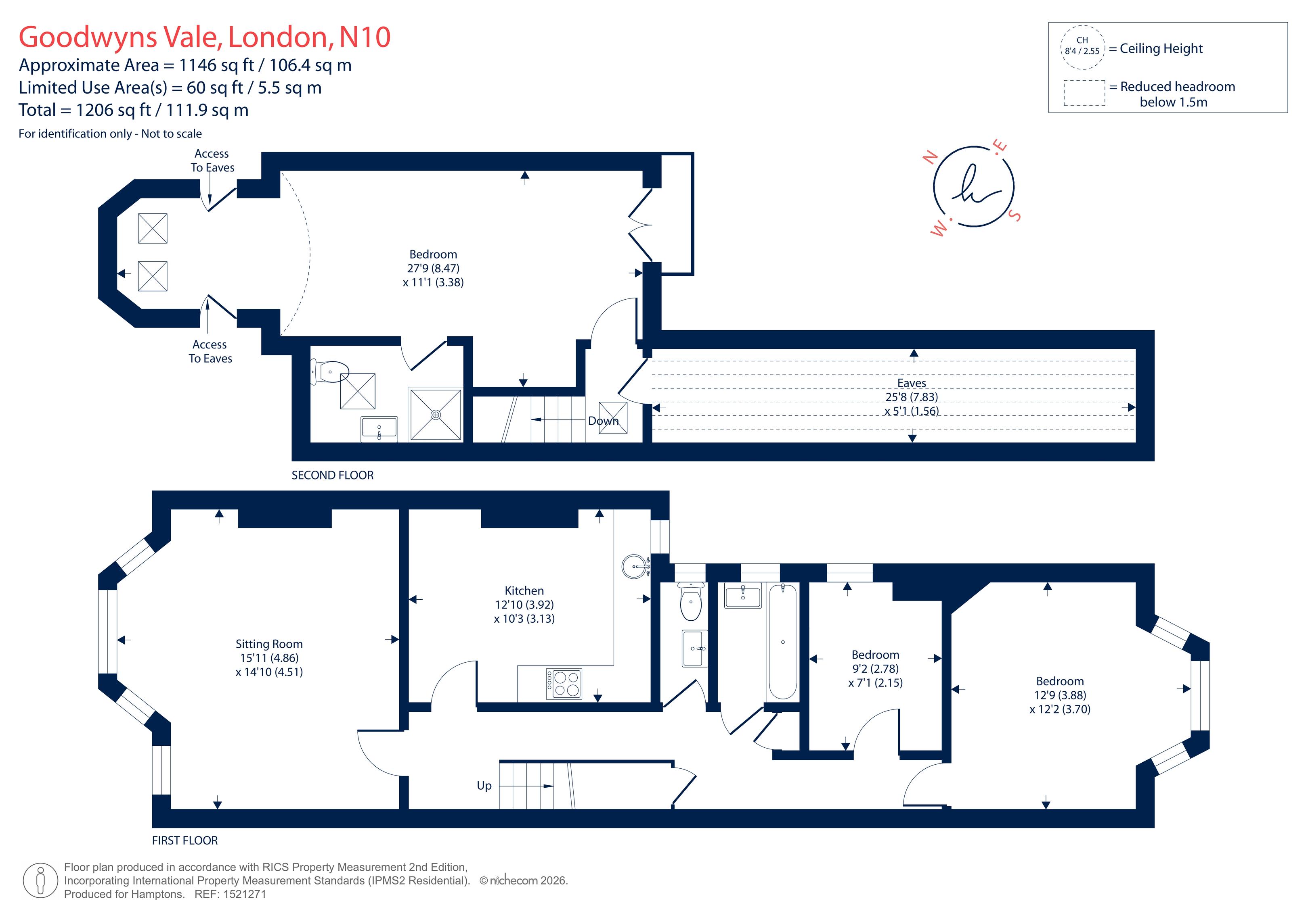 First Floor Flat, 38, Goodwyns Vale, London floorplan