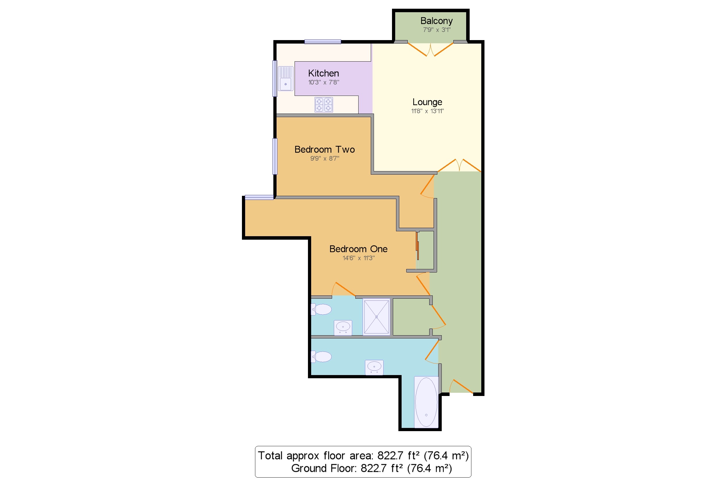 Apt 3 The Pines, 17, Buxton Road West, Stockport floorplan