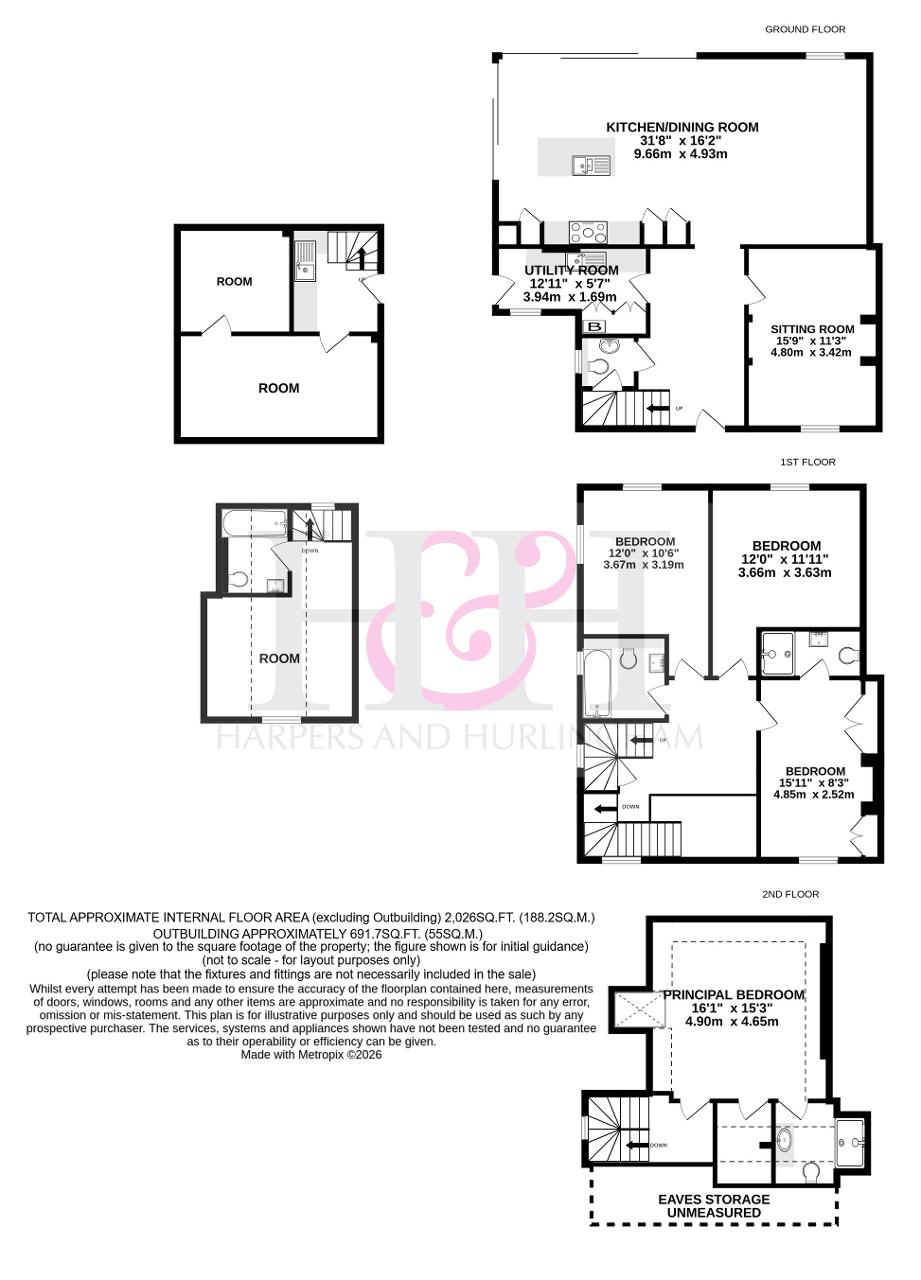 Great Bainden Cottages, Horsmonden floorplan
