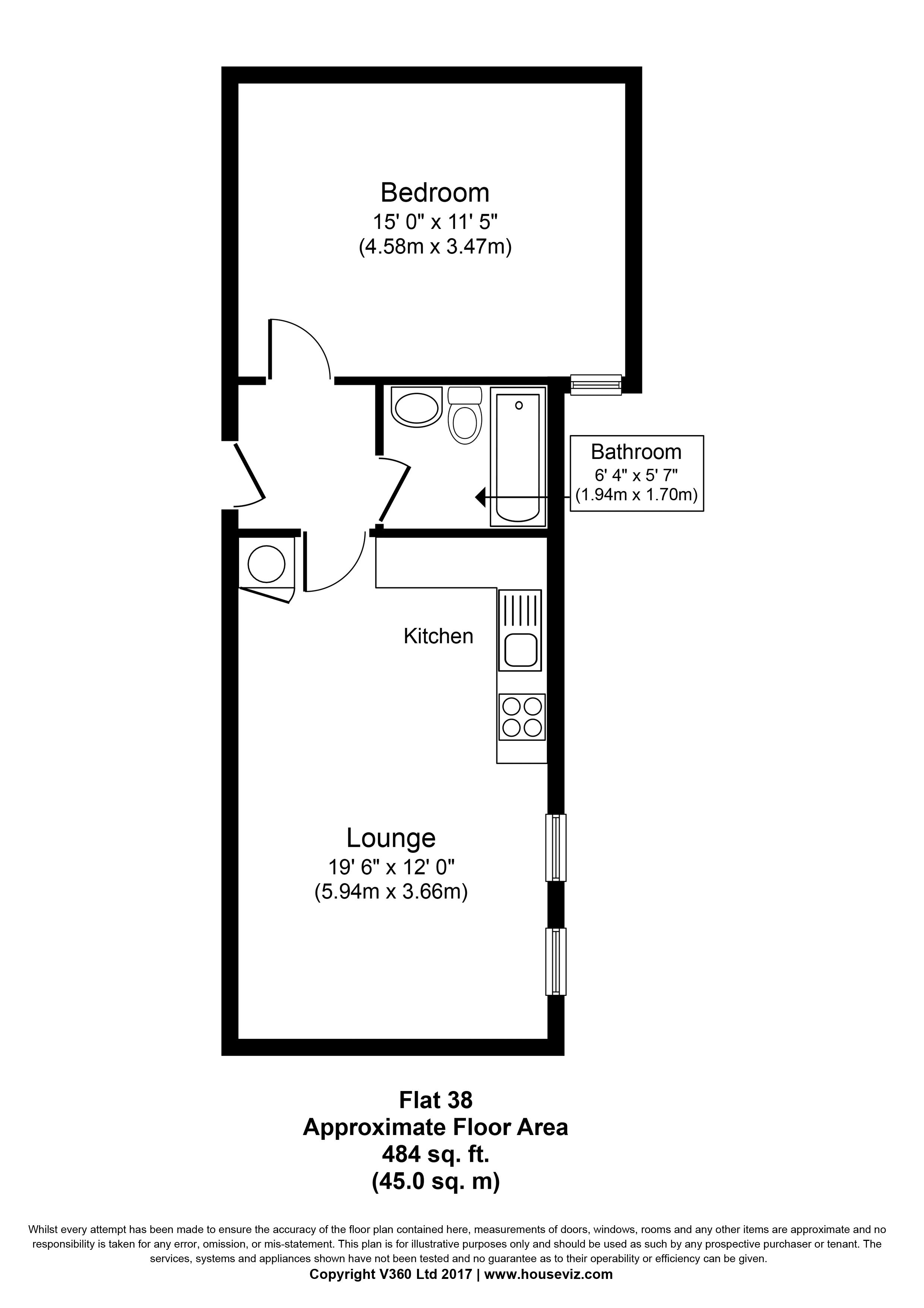 Flat 38, Princes House, 9-15 High Street, Slough floorplan