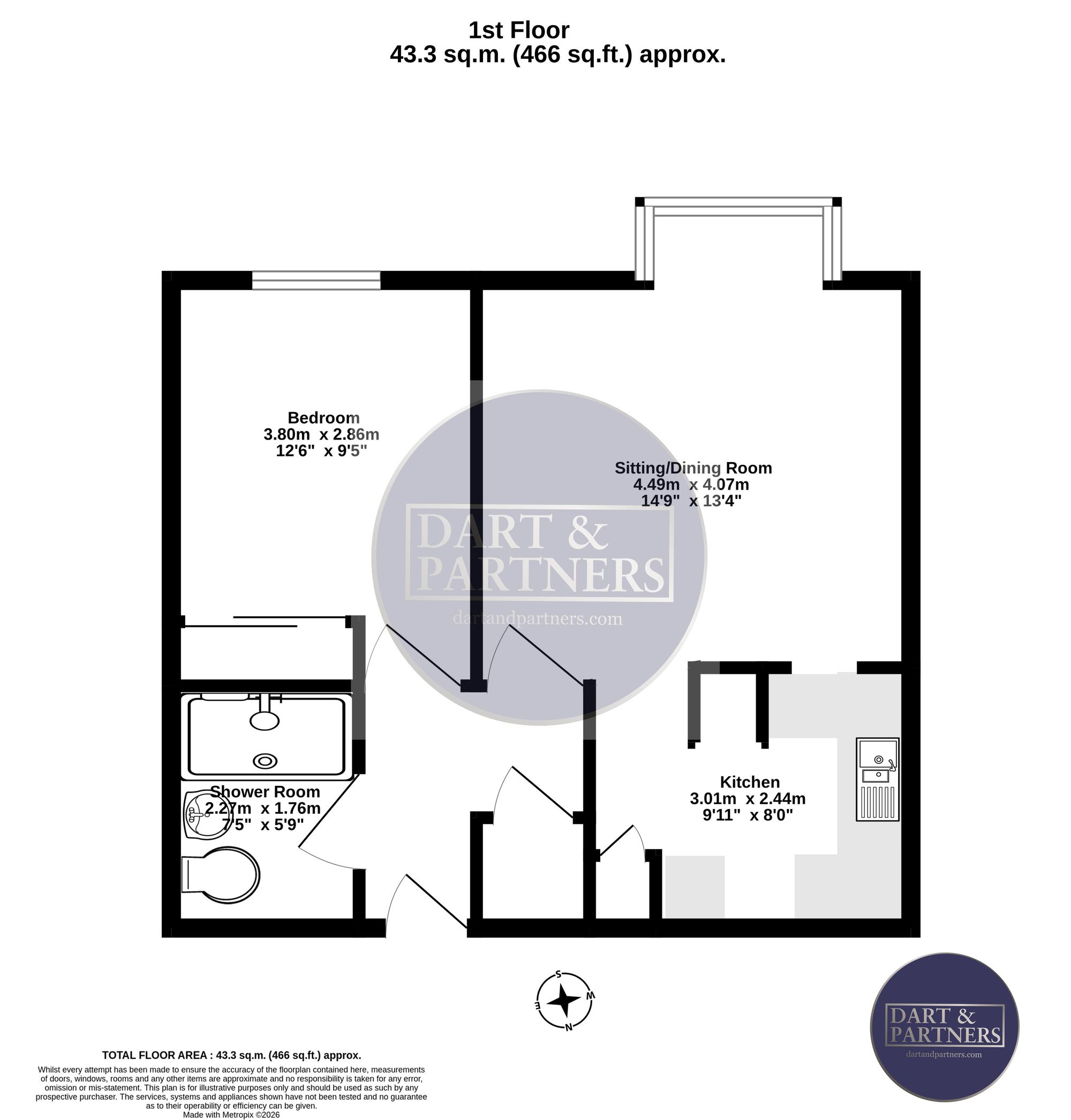 Flat 14, Leander Court Strand, Teignmouth floorplan
