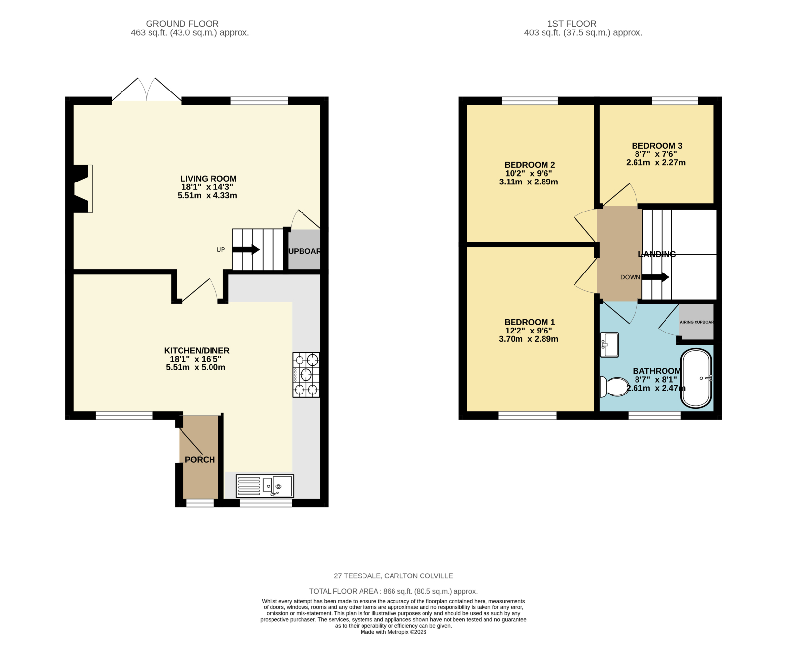 27 Teesdale, Carlton Colville, LOWESTOFT floorplan