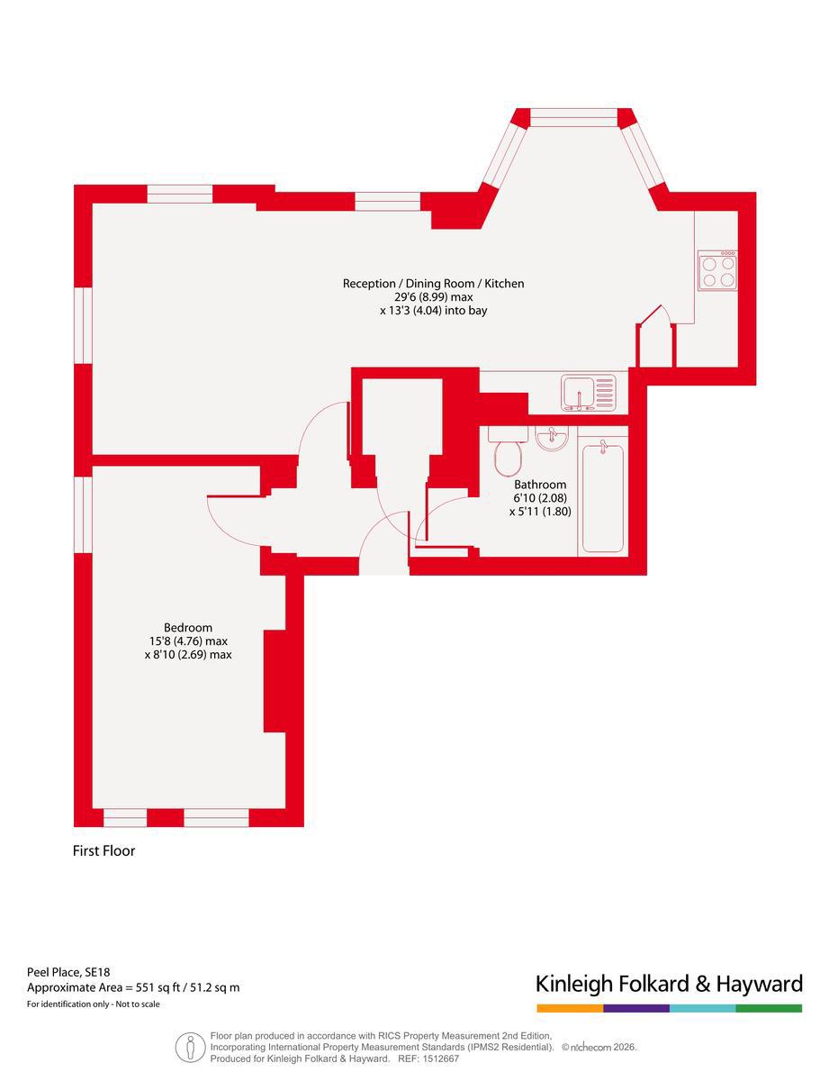 Flat 3, 2, Peel Place, London floorplan