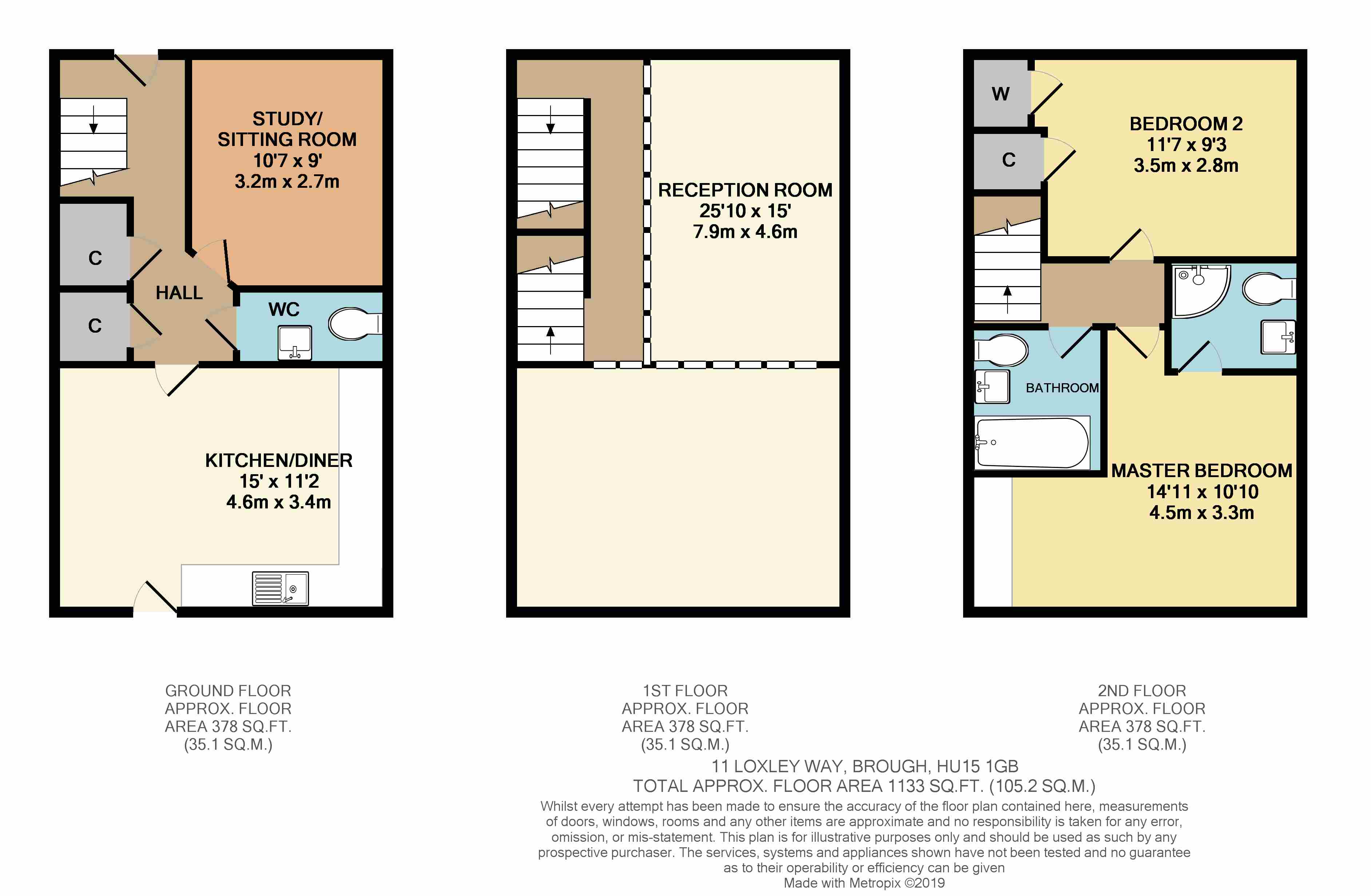 3 Bedrooms Terraced house for sale in Loxley Way, Brough, East Riding Of Yorkshire HU15