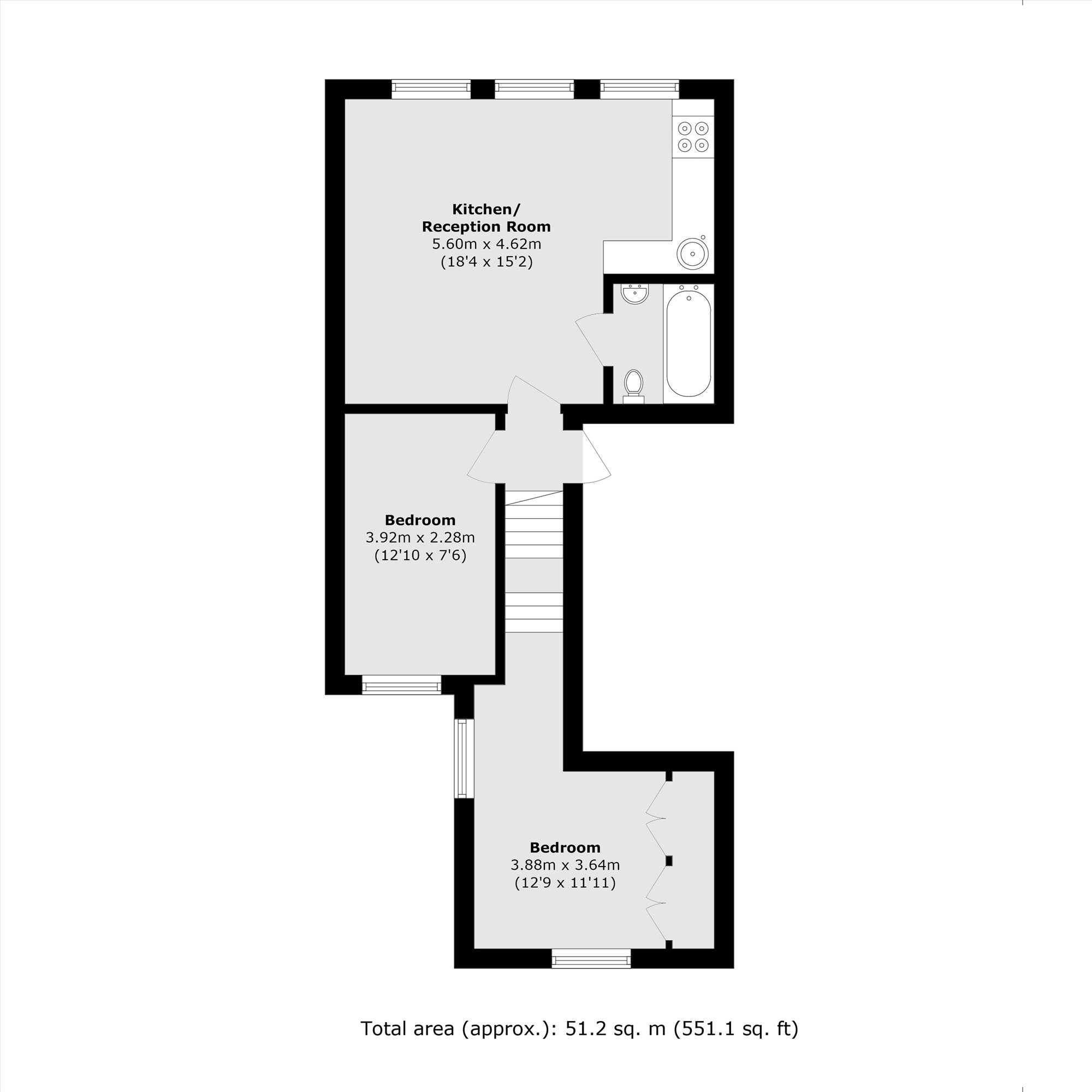 Flat 4, 49, Castletown Road, London floorplan