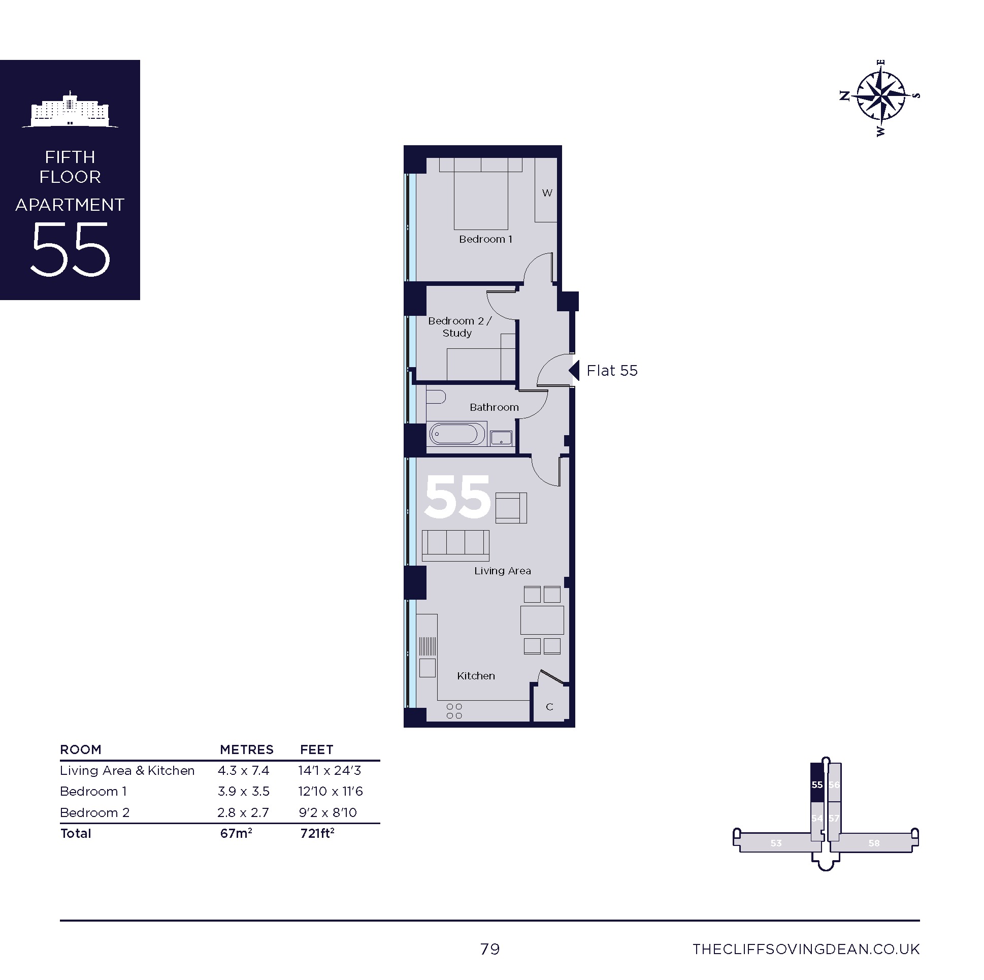 (WEB) Plot 55, The Cliffs, Ovingdean floorplan
