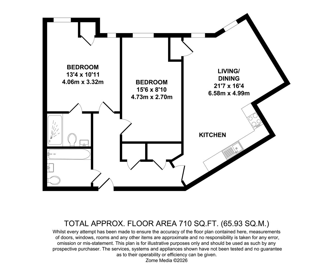 Flat 9, 4, Charlotte Way, Leybourne floorplan