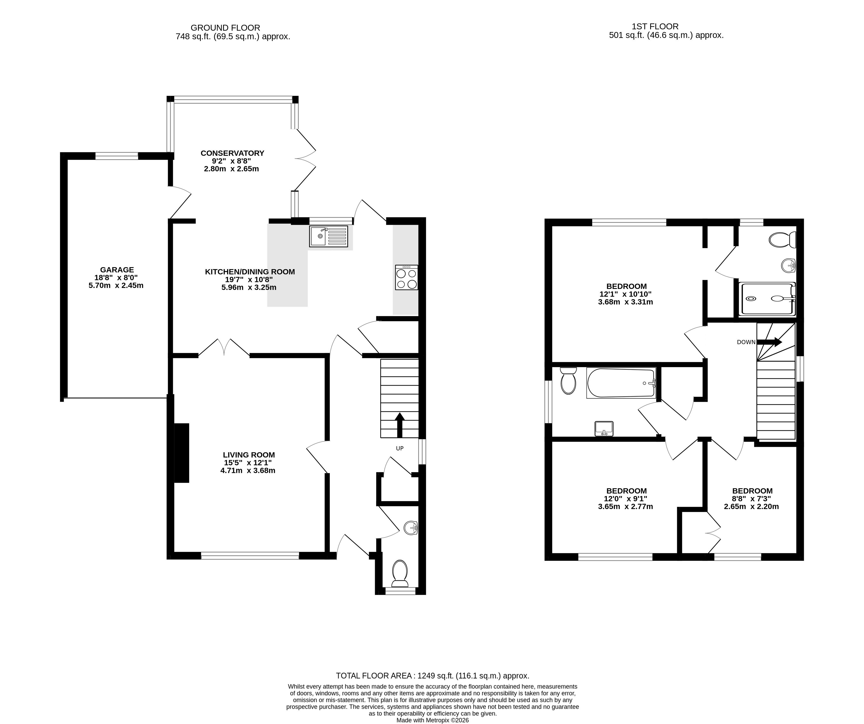3, Mill Close, Hook floorplan