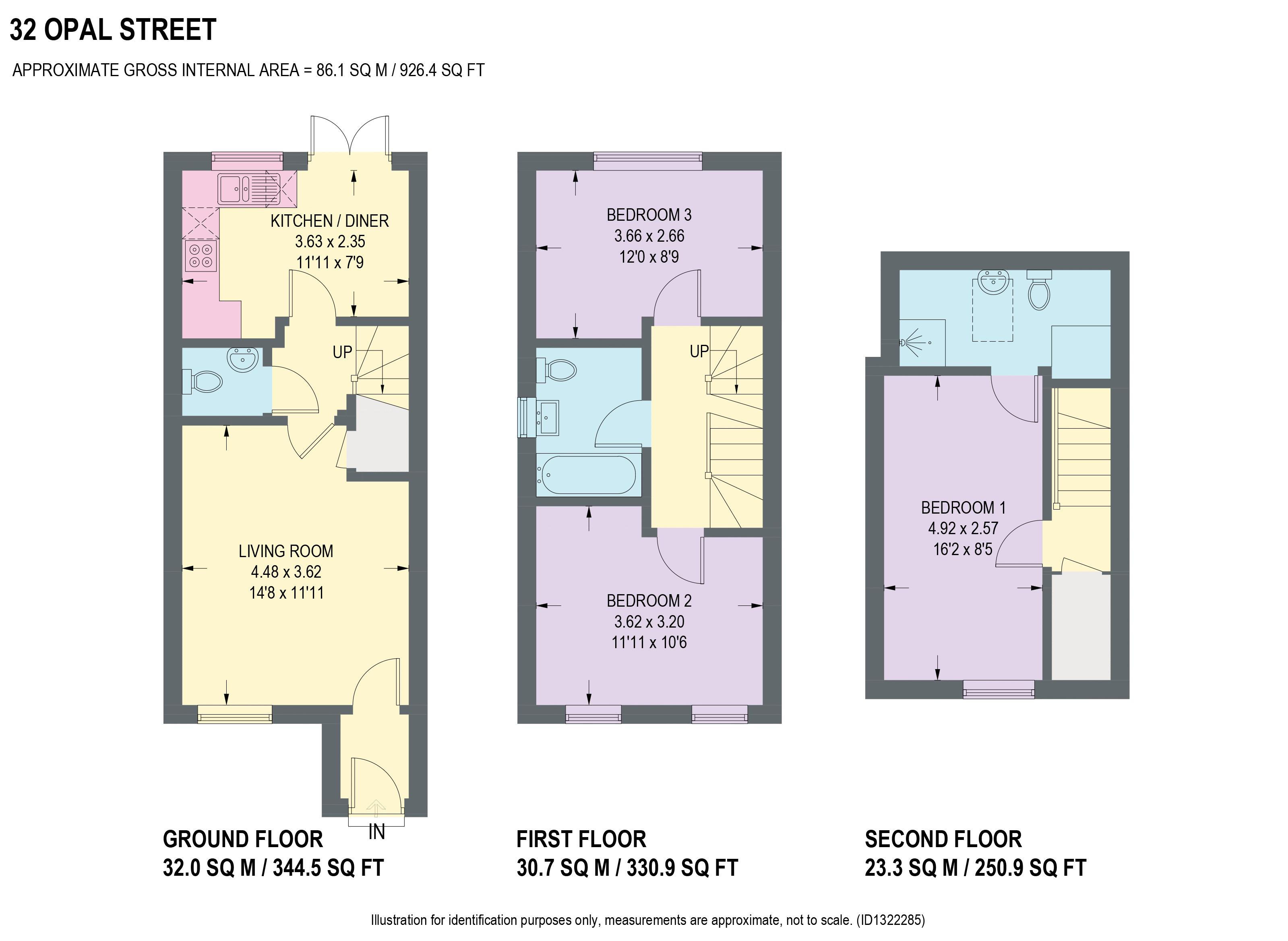 32, Opal Street, Chesterfield floorplan