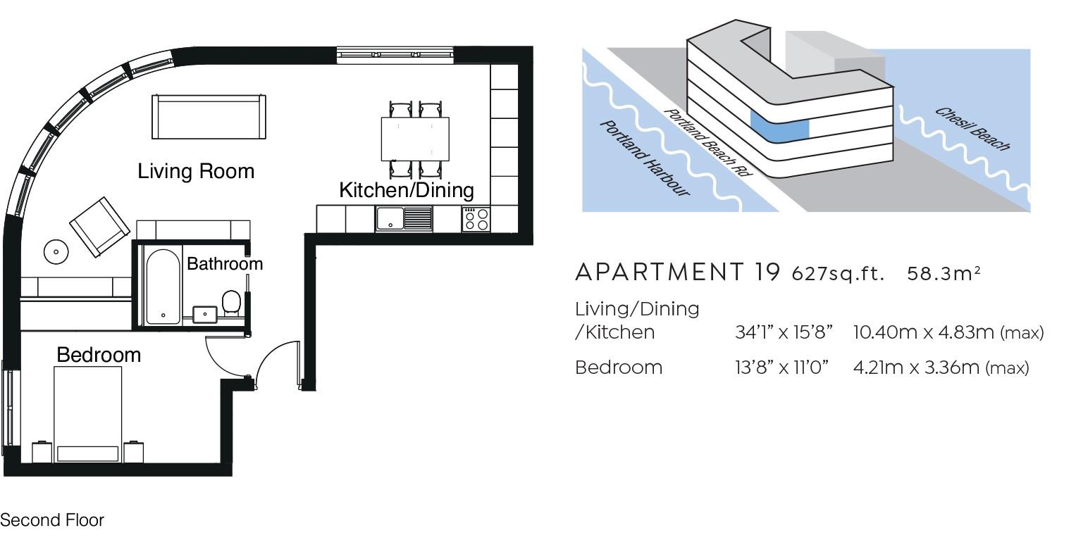 Apartment 19, No 1 Chesil Beach, Ferrymans Way, Weymouth floorplan