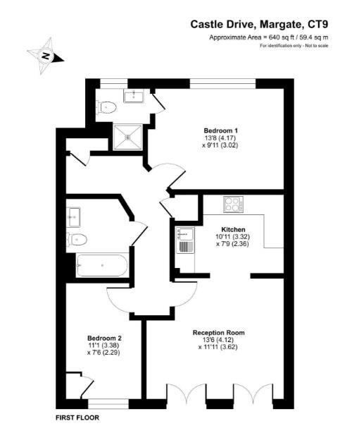 Flat 6, 3, Castle Drive, Margate floorplan