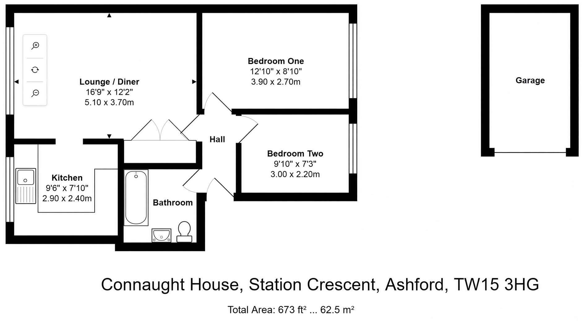 Flat 4 Connaught House, Station Crescent, Ashford floorplan