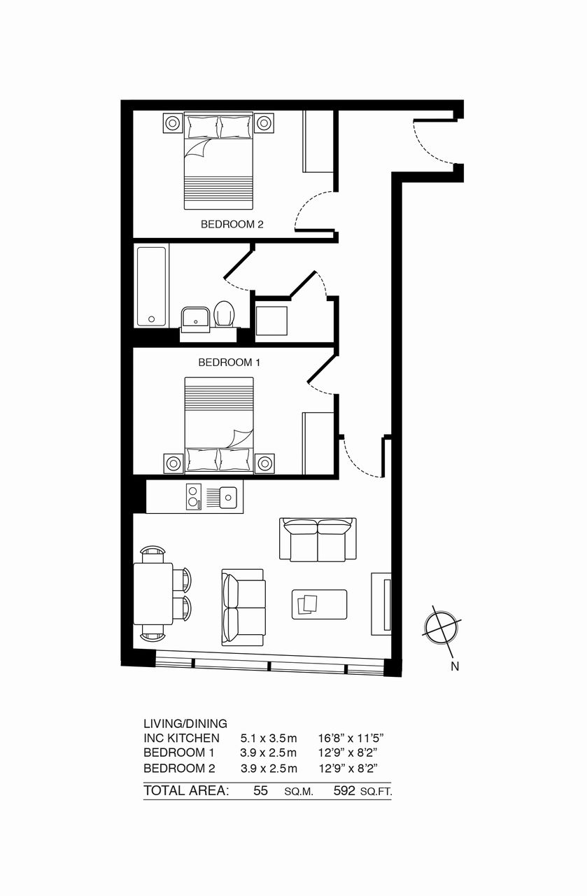 2 Bedrooms Flat to rent in Skyline Apartments, 292-298 High Street, Slough, London SL1