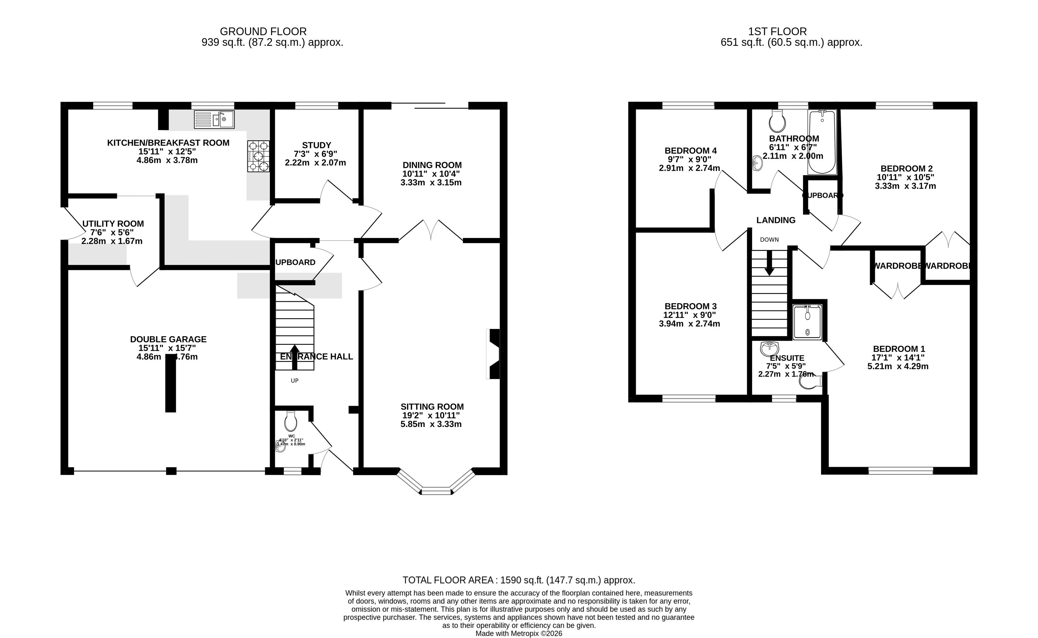 141, The Cornfields, Weston-Super-Mare floorplan