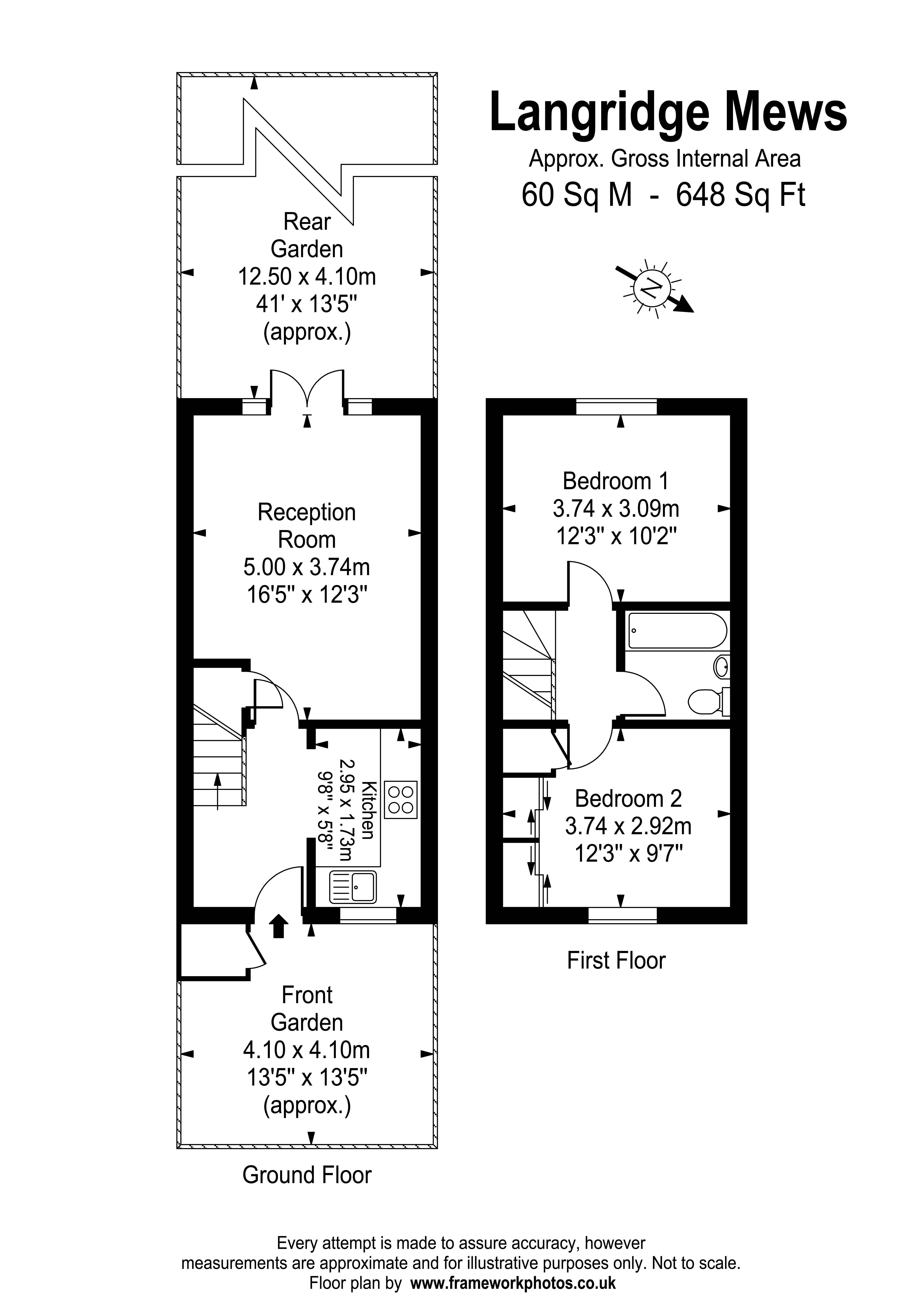 2 Bedrooms Terraced house for sale in Langridge Mews, Hampton TW12