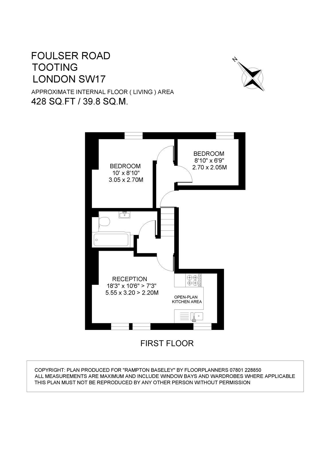 Flat 3, 17, Foulser Road, London floorplan